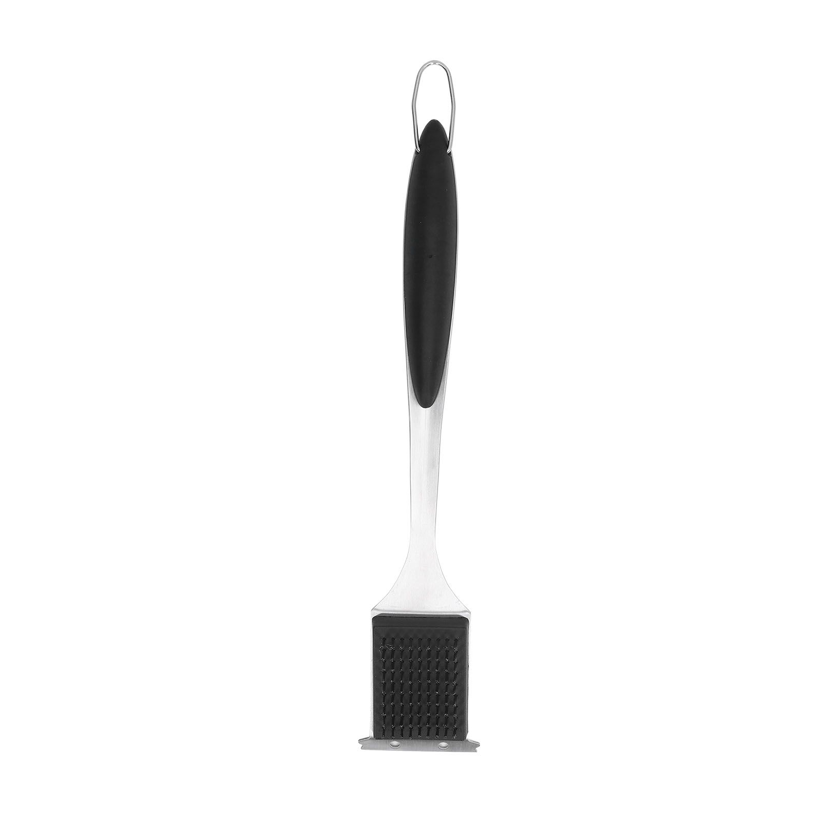 Barbecue Grill Brush Scraper Long Handle Stainless Steel Silver No Scratch Cleaning Portable for BBQ Grilling - Image 4