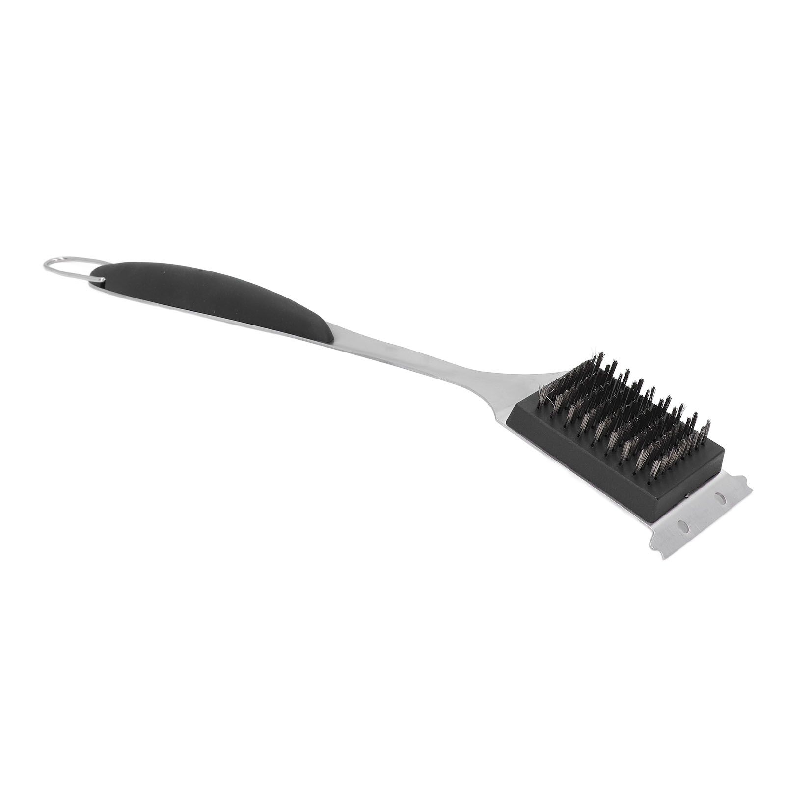 Barbecue Grill Brush Scraper Long Handle Stainless Steel Silver No Scratch Cleaning Portable for BBQ Grilling - Image 7