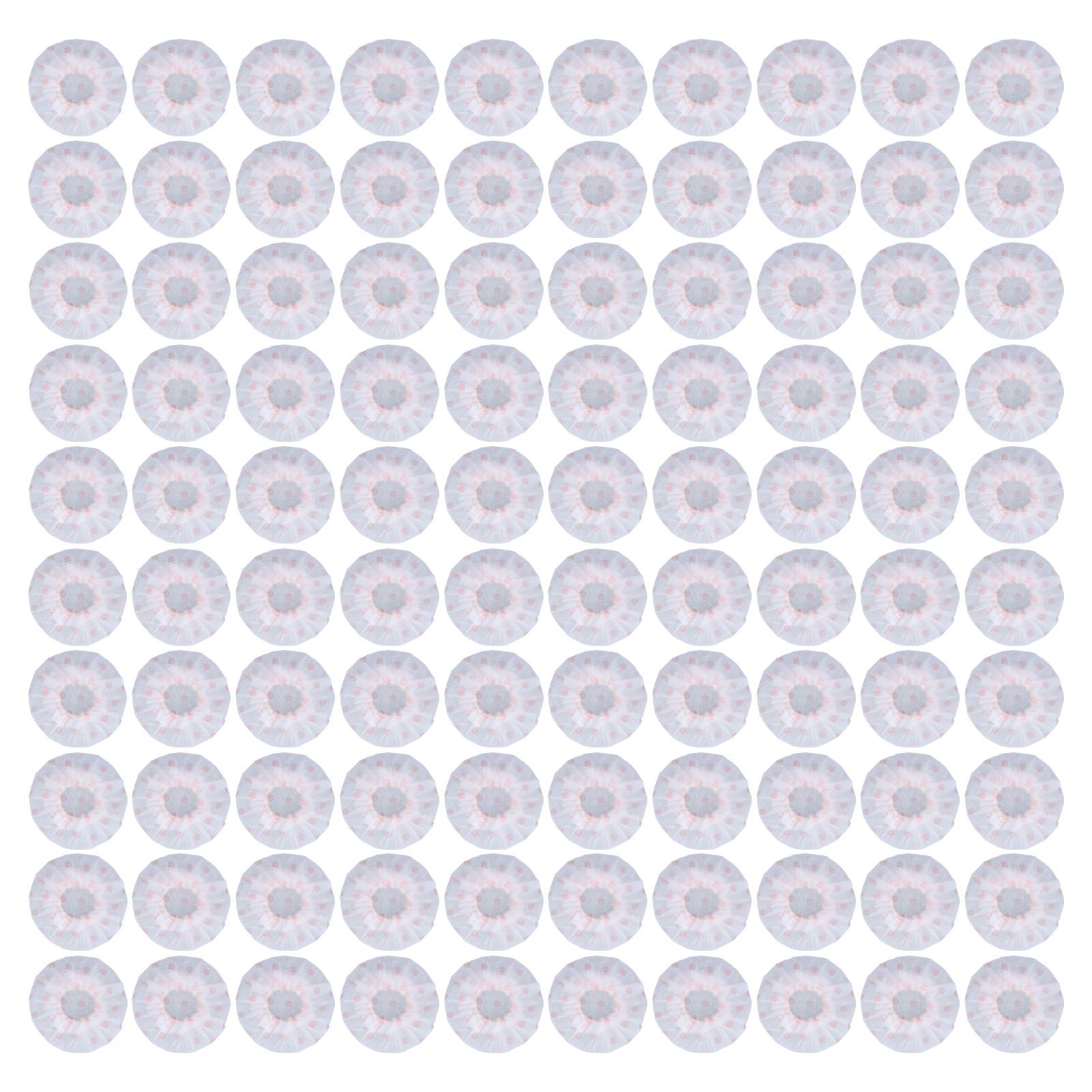 100Pcs Microphone Cover Dust Sweat Resistant Disposable Excellent Elasticity Reduce Noise Microphone CapsWhite Red Dot - Image 1
