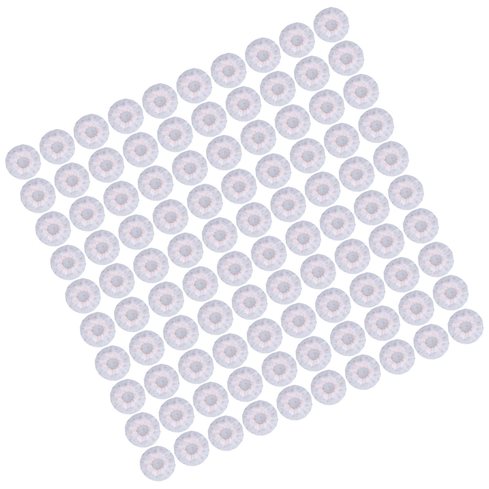 100Pcs Microphone Cover Dust Sweat Resistant Disposable Excellent Elasticity Reduce Noise Microphone CapsWhite Red Dot - Image 2