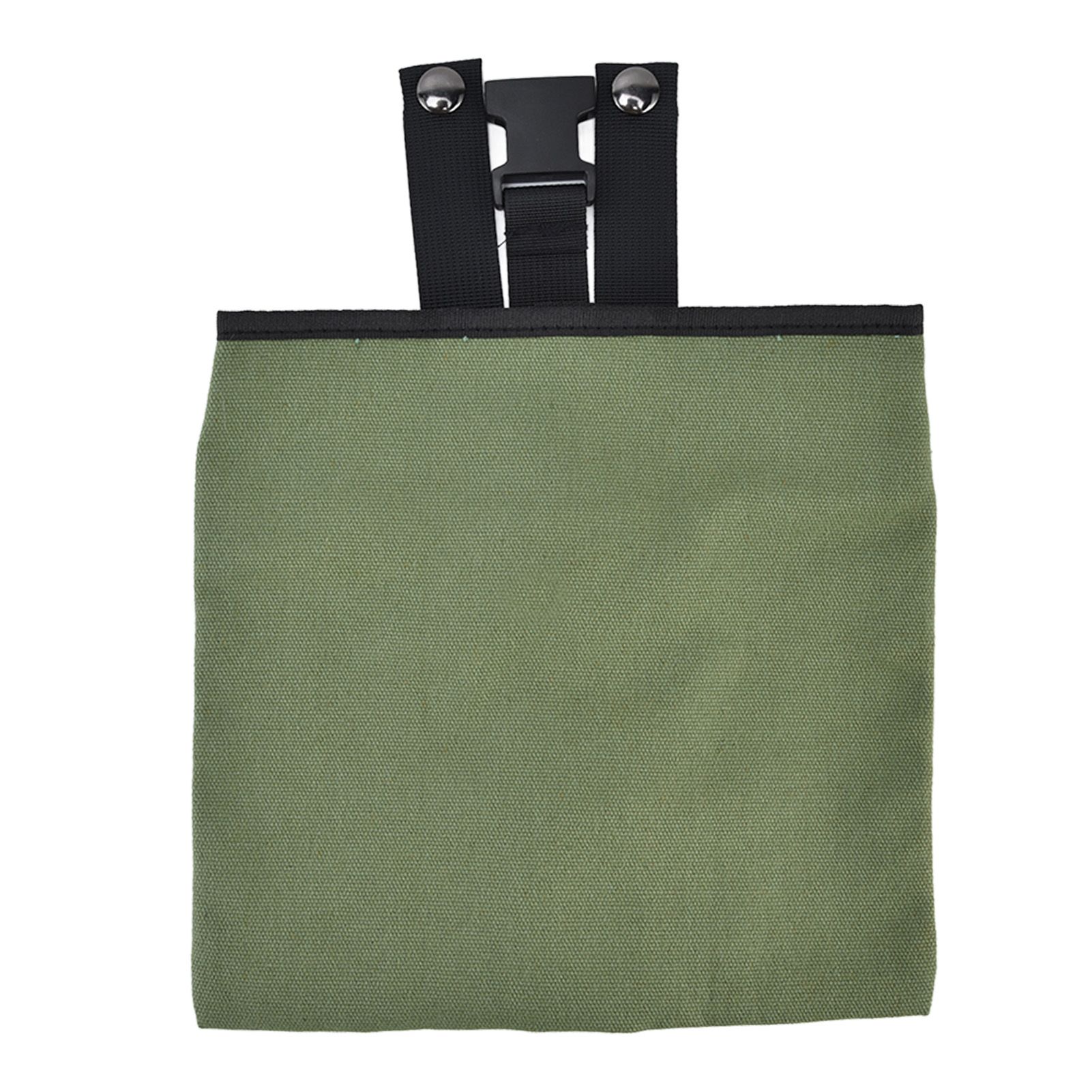 Foraging Bag Canvas Foldable Portable Thick Unique Simple Appearance Belt Fruit Picking Pouch for Outdoor CampingMilitary Green - Image 1