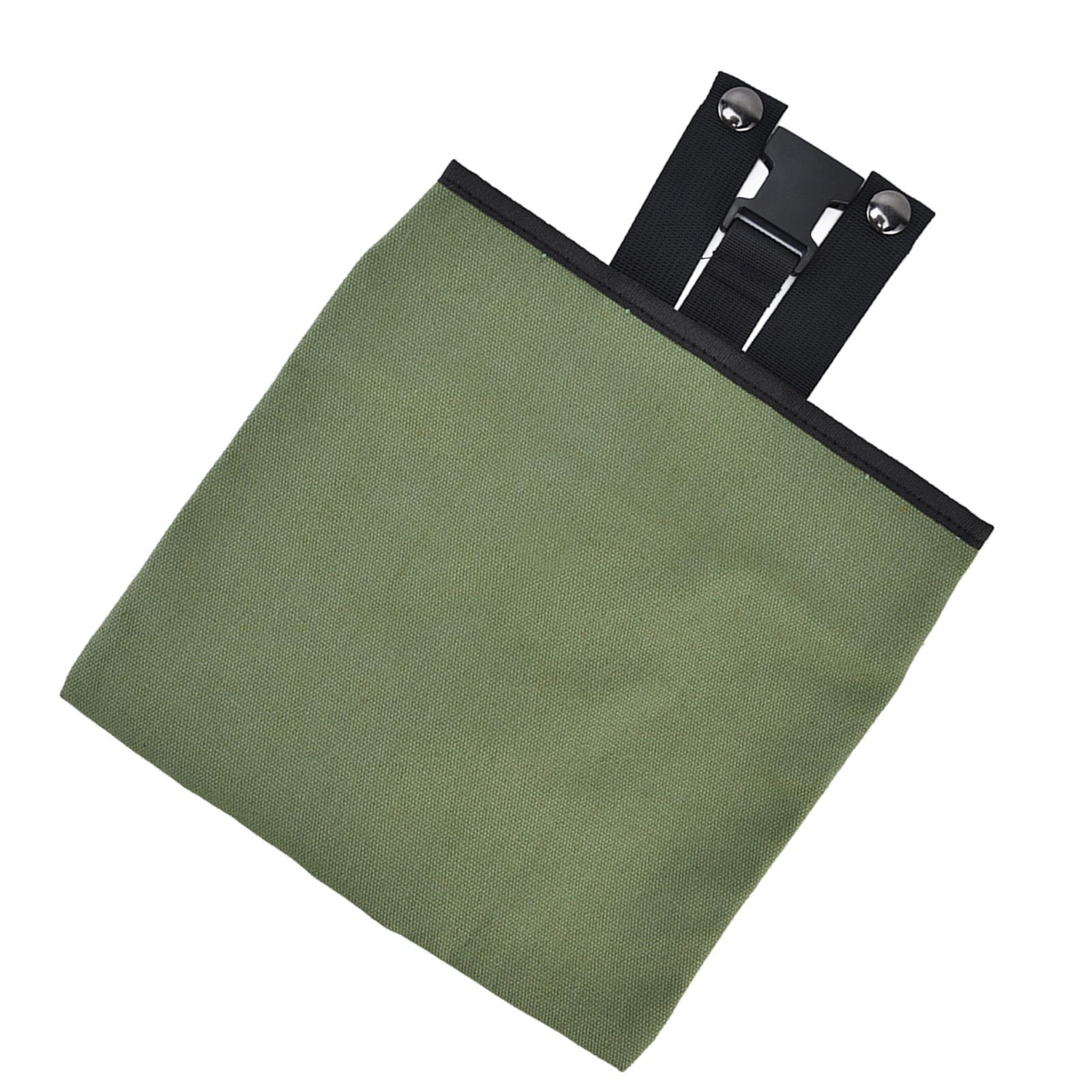 Foraging Bag Canvas Foldable Portable Thick Unique Simple Appearance Belt Fruit Picking Pouch for Outdoor CampingMilitary Green - Image 2