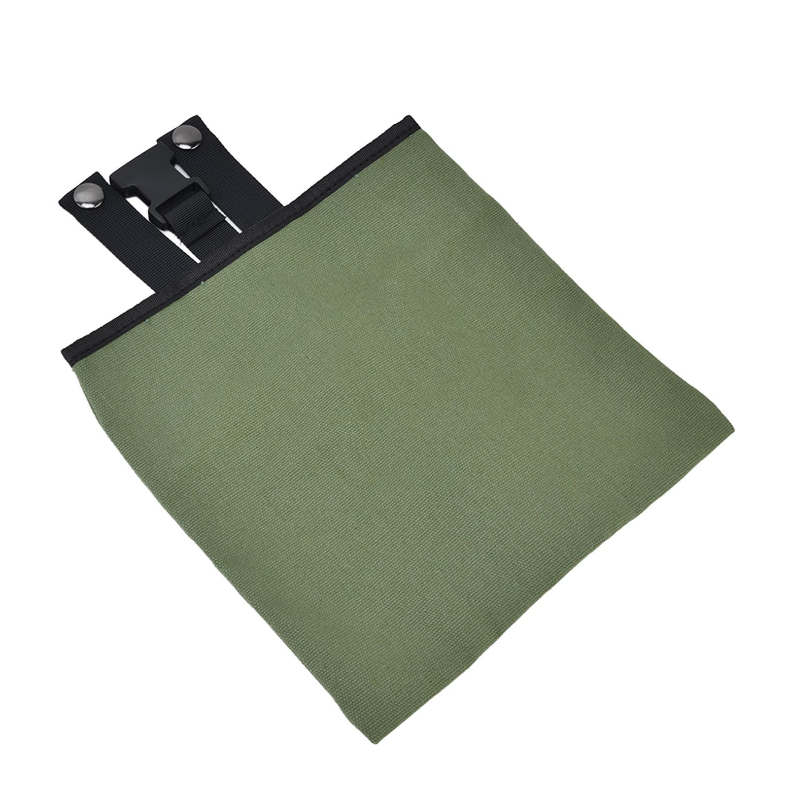 Foraging Bag Canvas Foldable Portable Thick Unique Simple Appearance Belt Fruit Picking Pouch for Outdoor CampingMilitary Green - Image 3