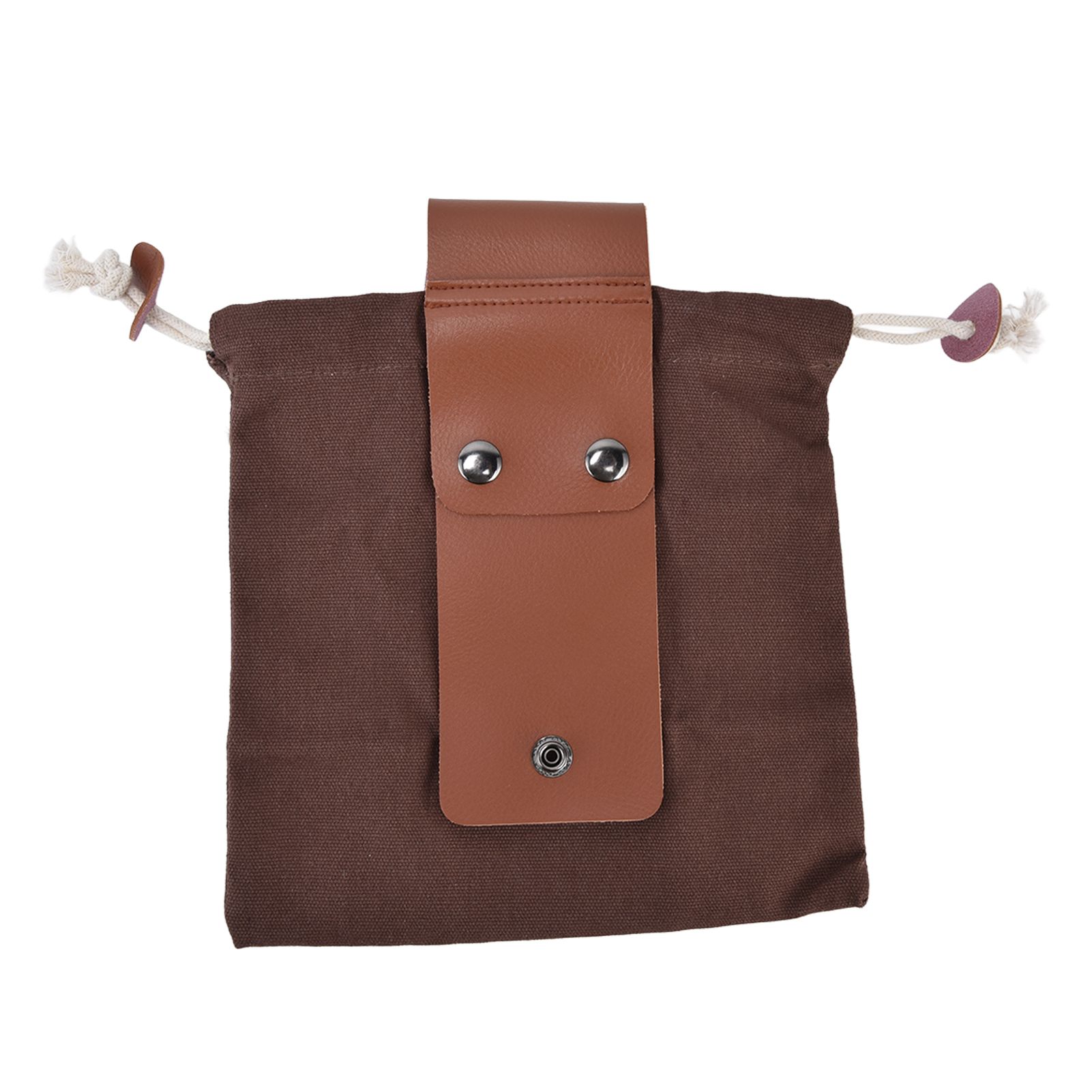 Fruit Picking Bag Waist Hanging Canvas Material PU Style Folded Save Space Belt Foraging BagBrown - Image 2