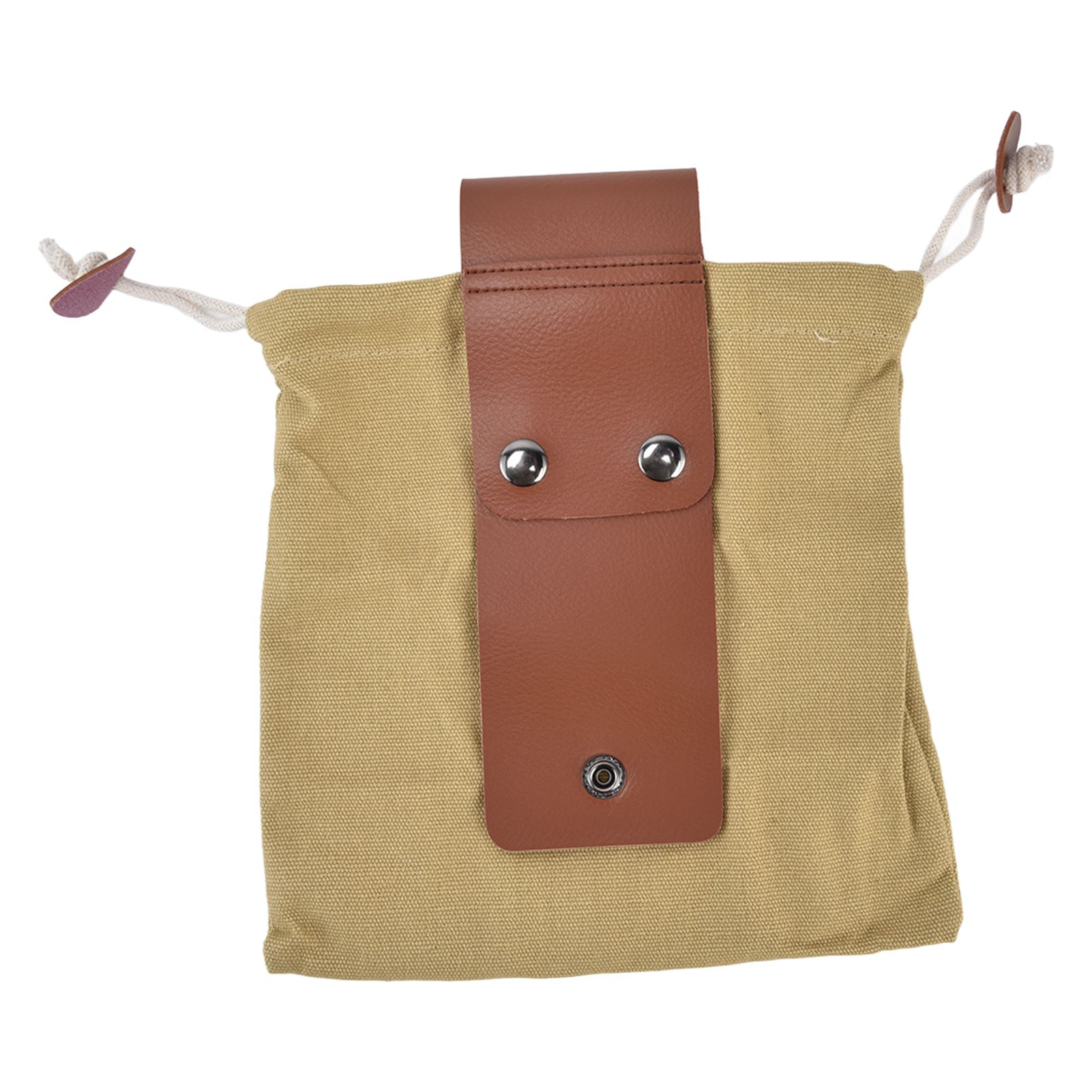 Fruit Picking Bag Waist Hanging Canvas Material PU Style Folded Save Space Belt Foraging BagKhaki - Image 1