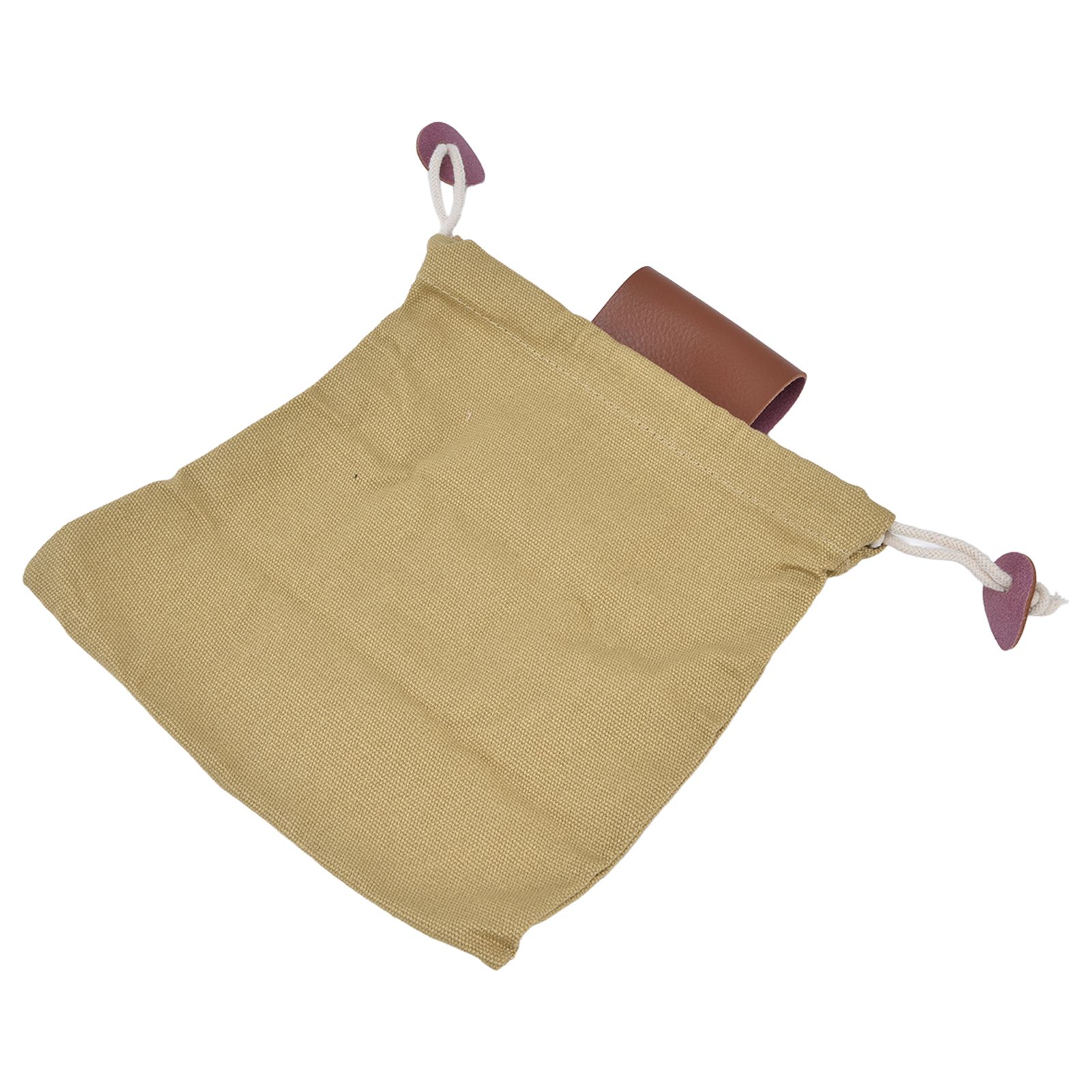 Fruit Picking Bag Waist Hanging Canvas Material PU Style Folded Save Space Belt Foraging BagKhaki - Image 4