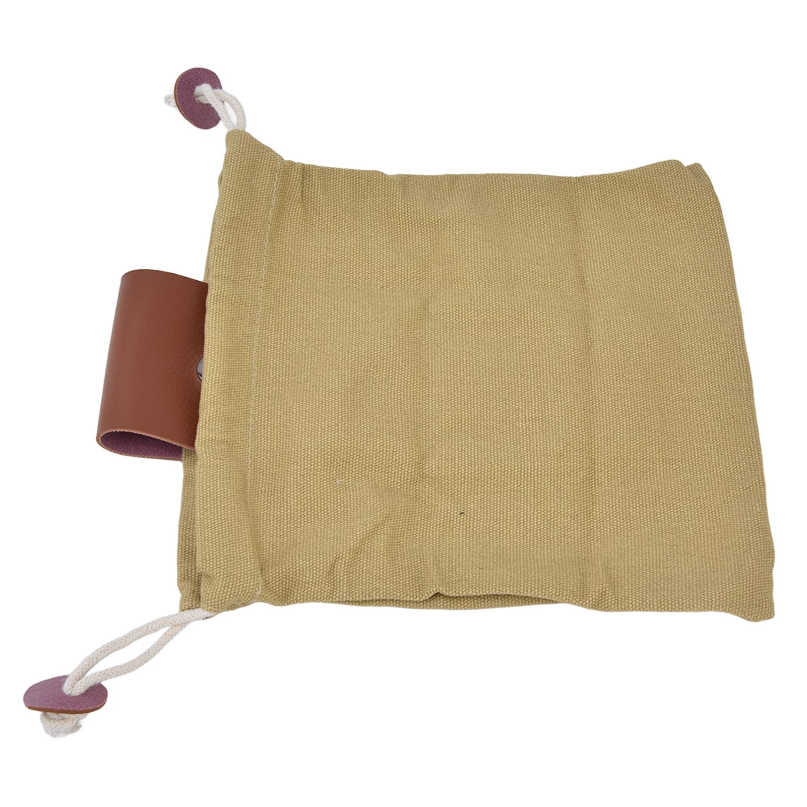 Fruit Picking Bag Waist Hanging Canvas Material PU Style Folded Save Space Belt Foraging BagKhaki - Image 5