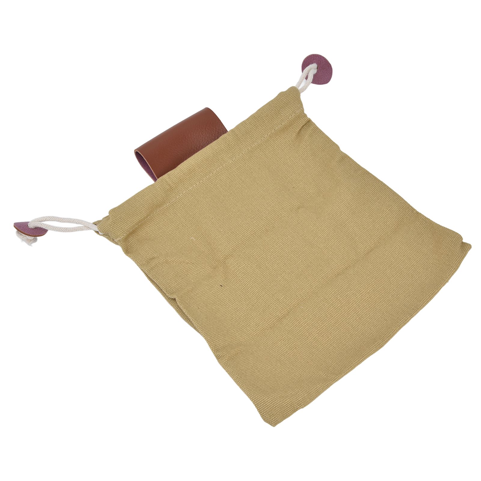 Fruit Picking Bag Waist Hanging Canvas Material PU Style Folded Save Space Belt Foraging BagKhaki - Image 7