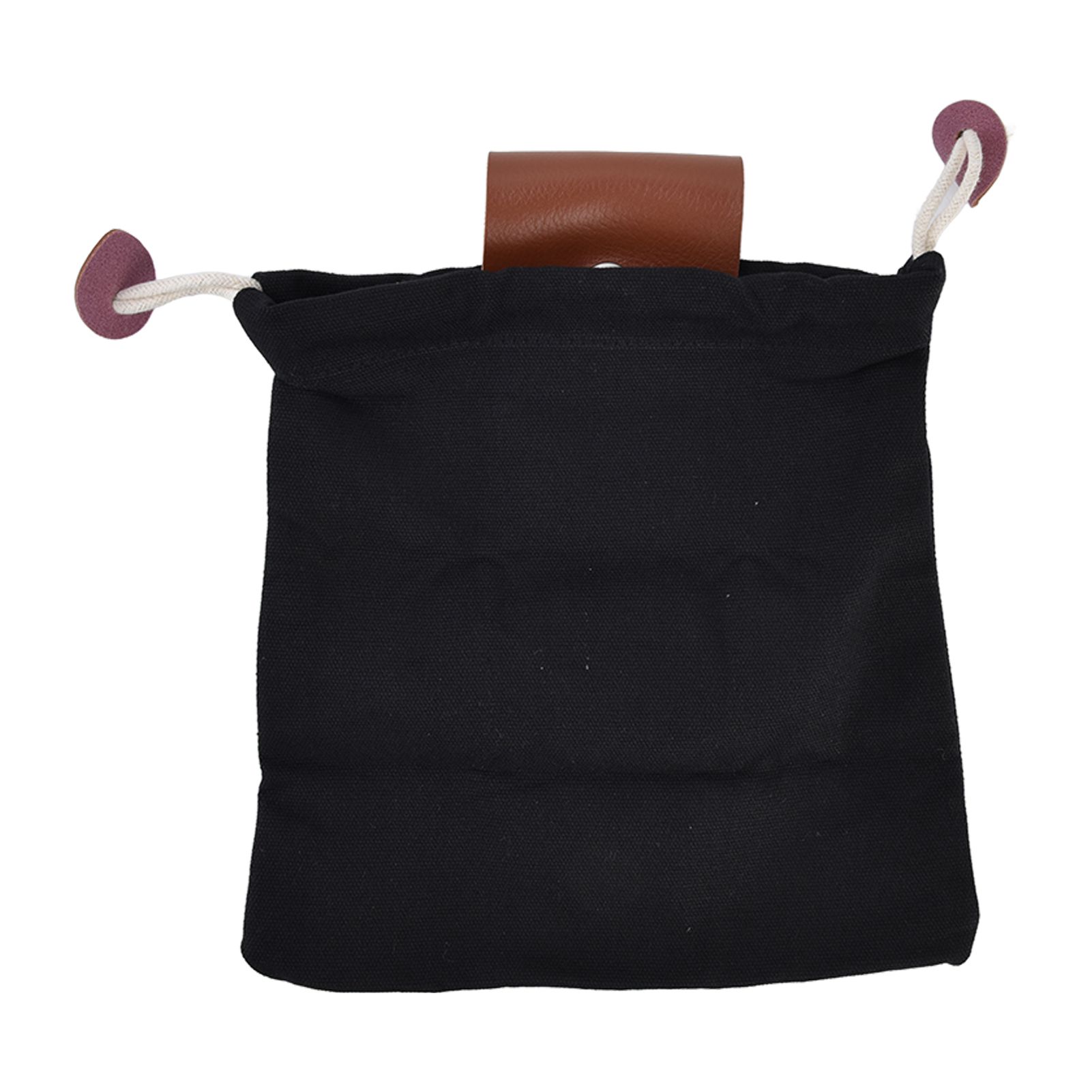Fruit Picking Bag Waist Hanging Canvas Material PU Style Folded Save Space Belt Foraging BagBlack - Image 3