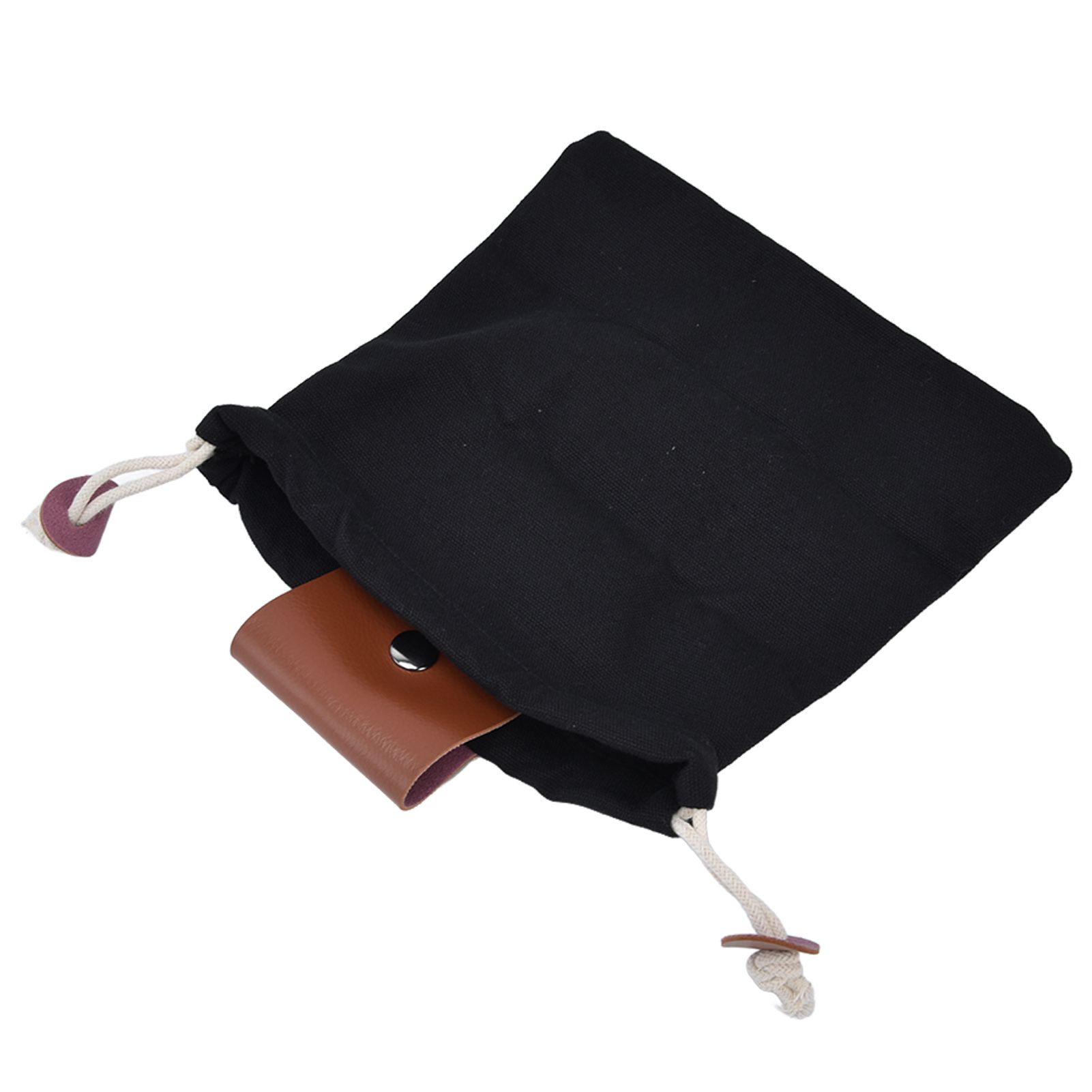 Fruit Picking Bag Waist Hanging Canvas Material PU Style Folded Save Space Belt Foraging BagBlack - Image 8