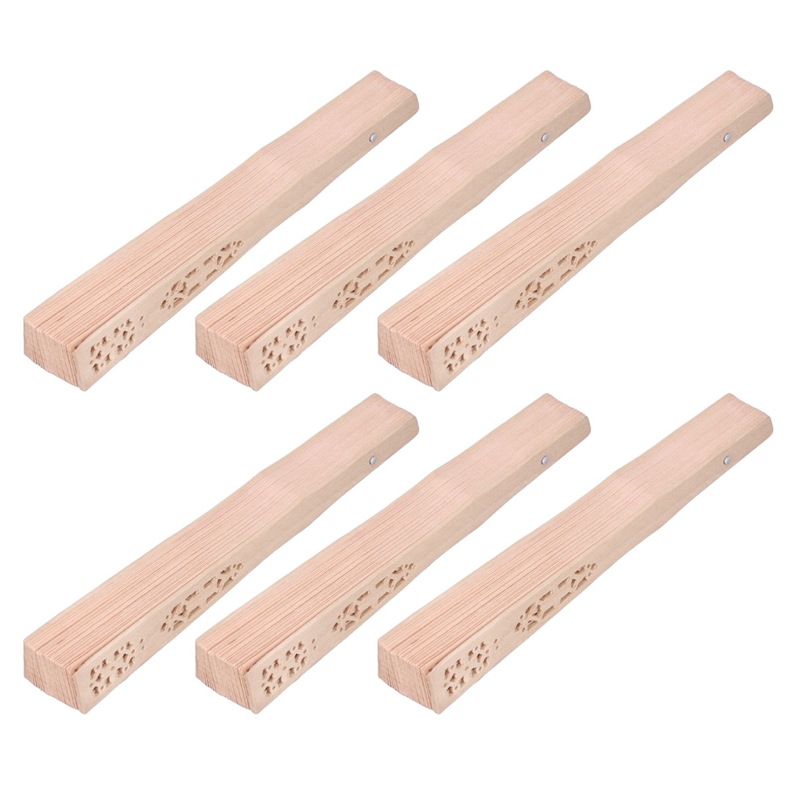 12Pcs Wooden Hand Fans Chinese Style Hollow Folding Handheld Fan for Wedding Gift Party DIY Decoration - Image 3