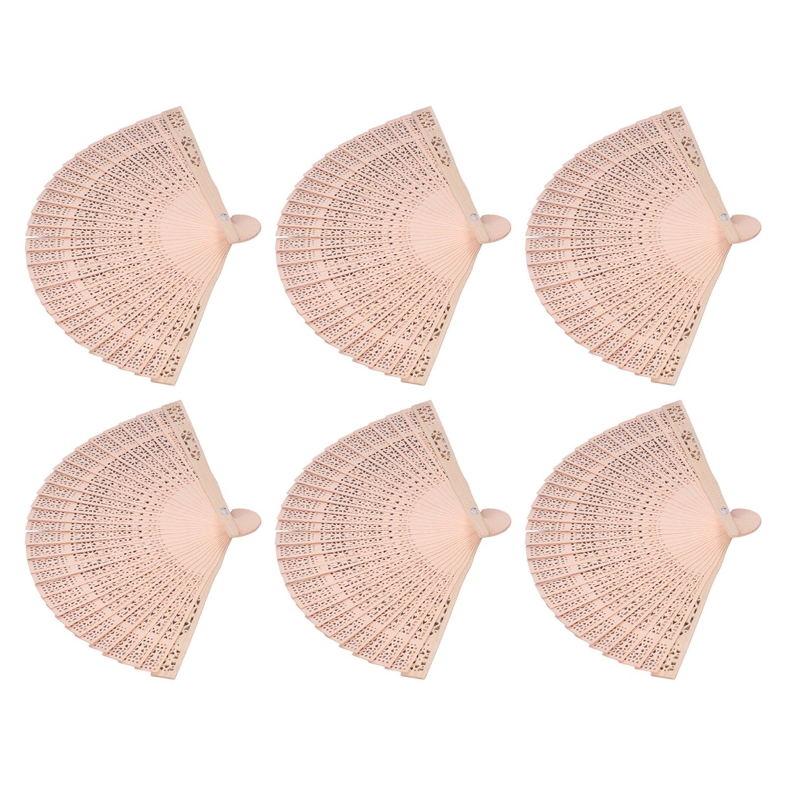 12Pcs Wooden Hand Fans Chinese Style Hollow Folding Handheld Fan for Wedding Gift Party DIY Decoration - Image 4