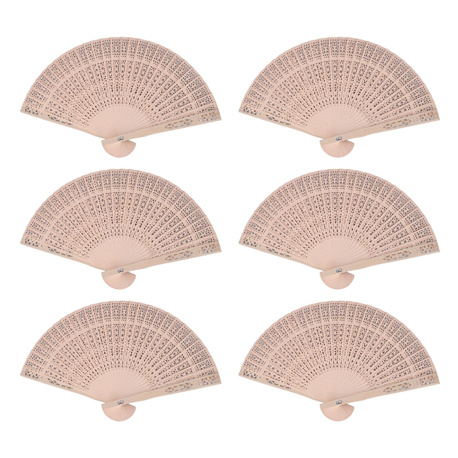 12Pcs Wooden Hand Fans Chinese Style Hollow Folding Handheld Fan for Wedding Gift Party DIY Decoration - Image 6