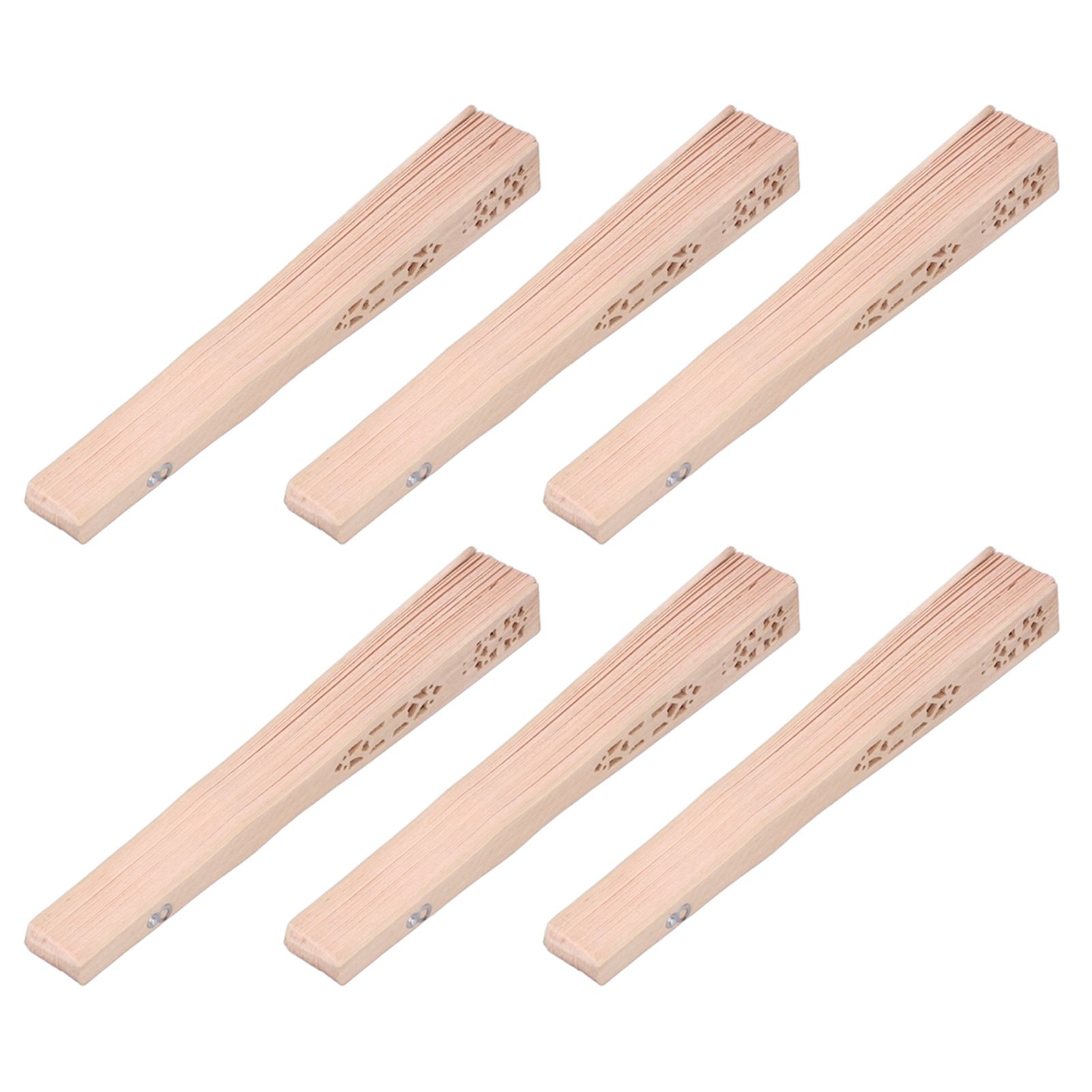 12Pcs Wooden Hand Fans Chinese Style Hollow Folding Handheld Fan for Wedding Gift Party DIY Decoration - Image 7