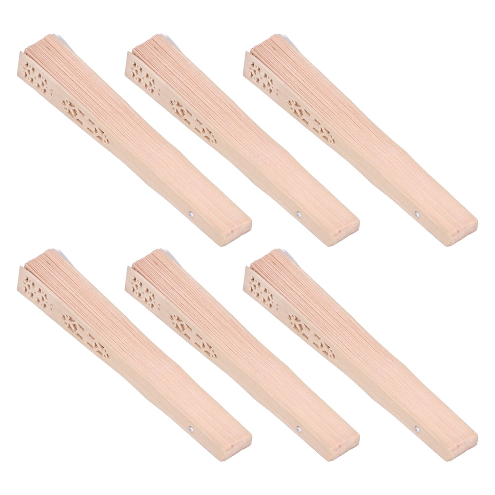 12Pcs Wooden Hand Fans Chinese Style Hollow Folding Handheld Fan for Wedding Gift Party DIY Decoration - Image 8