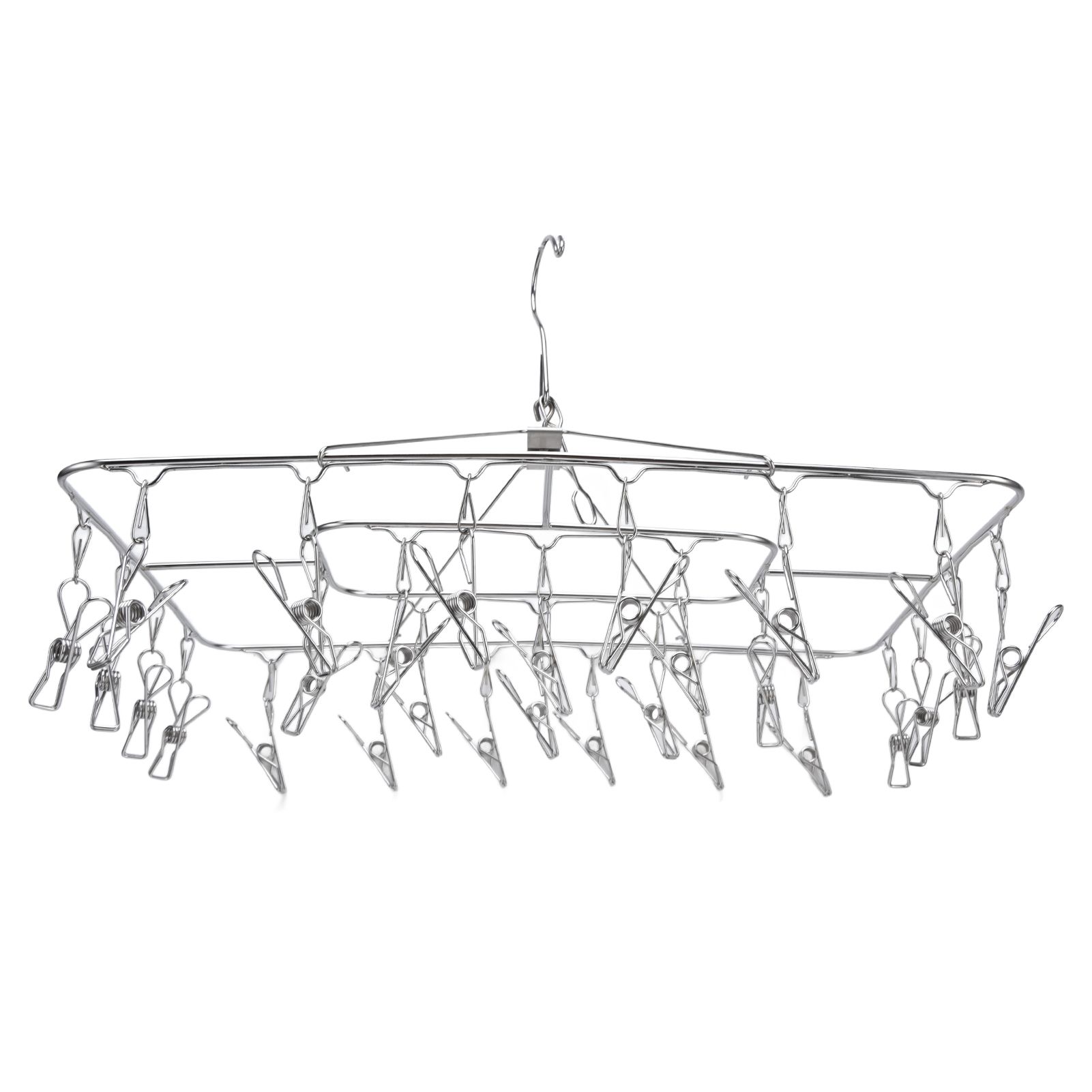 Clothes Drying Rack with 28 Clips Stainless Steel Laundry Drying Hanger for Socks Towels Bras Underwear - Image 6