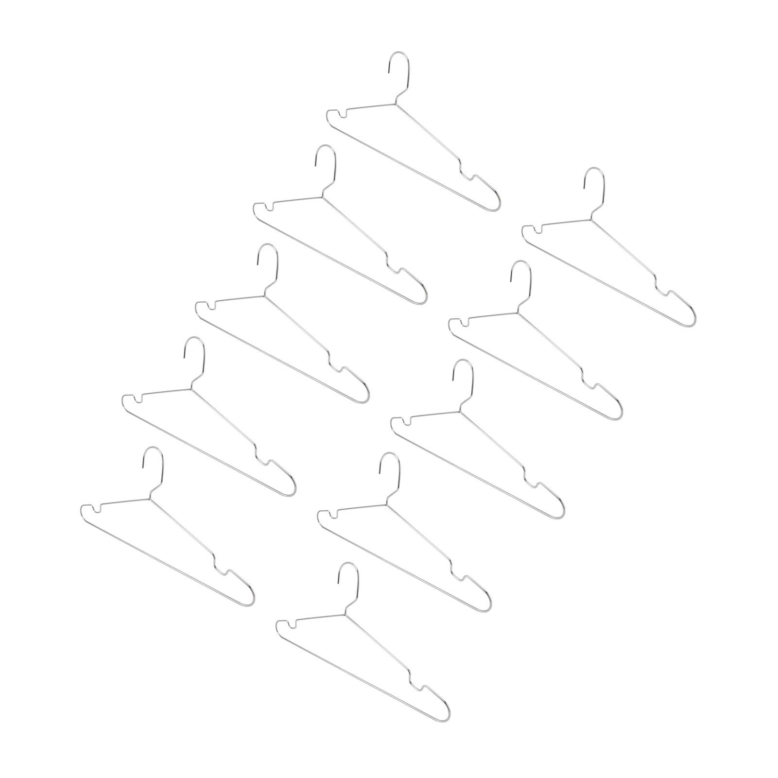 10pcs Clothes Hangers Stainless Steel Heavy Duty Prevent Slip Space Saving Coat Drying Hangers - Image 4