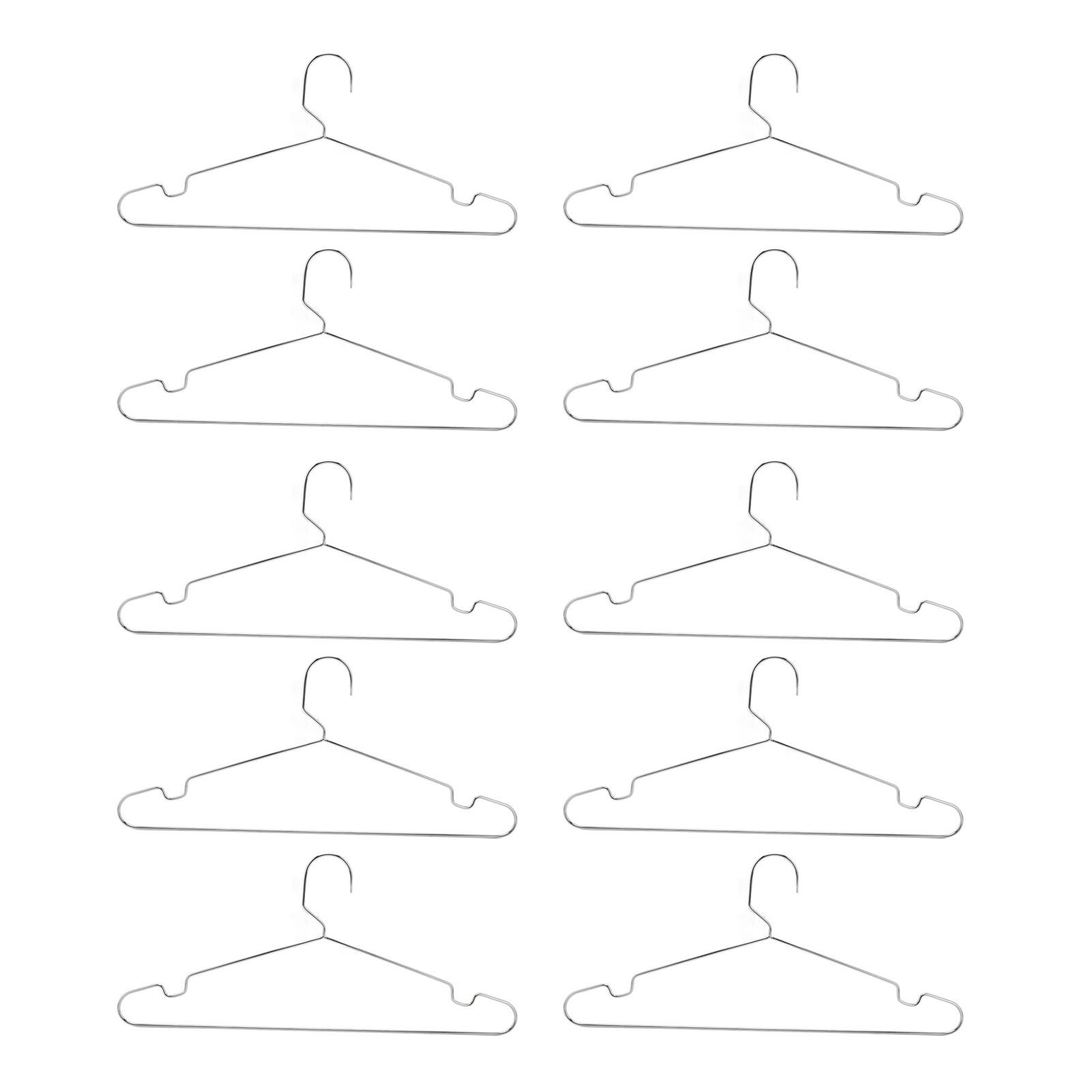 10pcs Clothes Hangers Stainless Steel Heavy Duty Prevent Slip Space Saving Coat Drying Hangers - Image 6