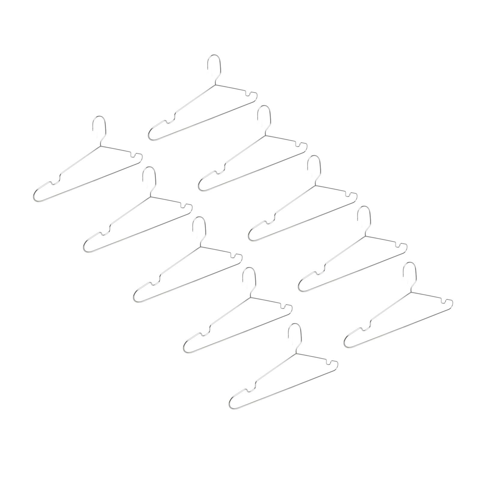 10pcs Clothes Hangers Stainless Steel Heavy Duty Prevent Slip Space Saving Coat Drying Hangers - Image 7