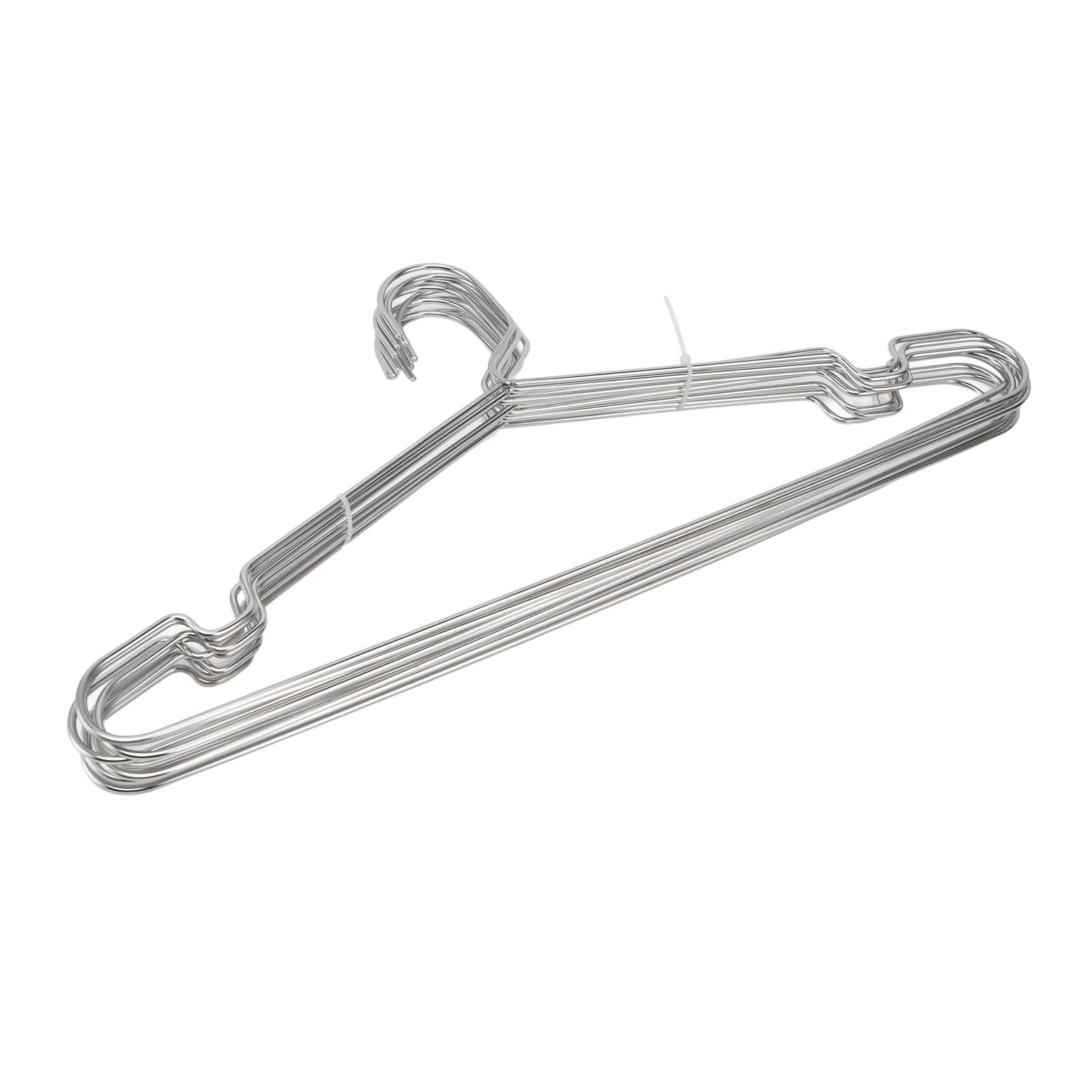 10pcs Clothes Hangers Stainless Steel Heavy Duty Prevent Slip Space Saving Coat Drying Hangers - Image 8