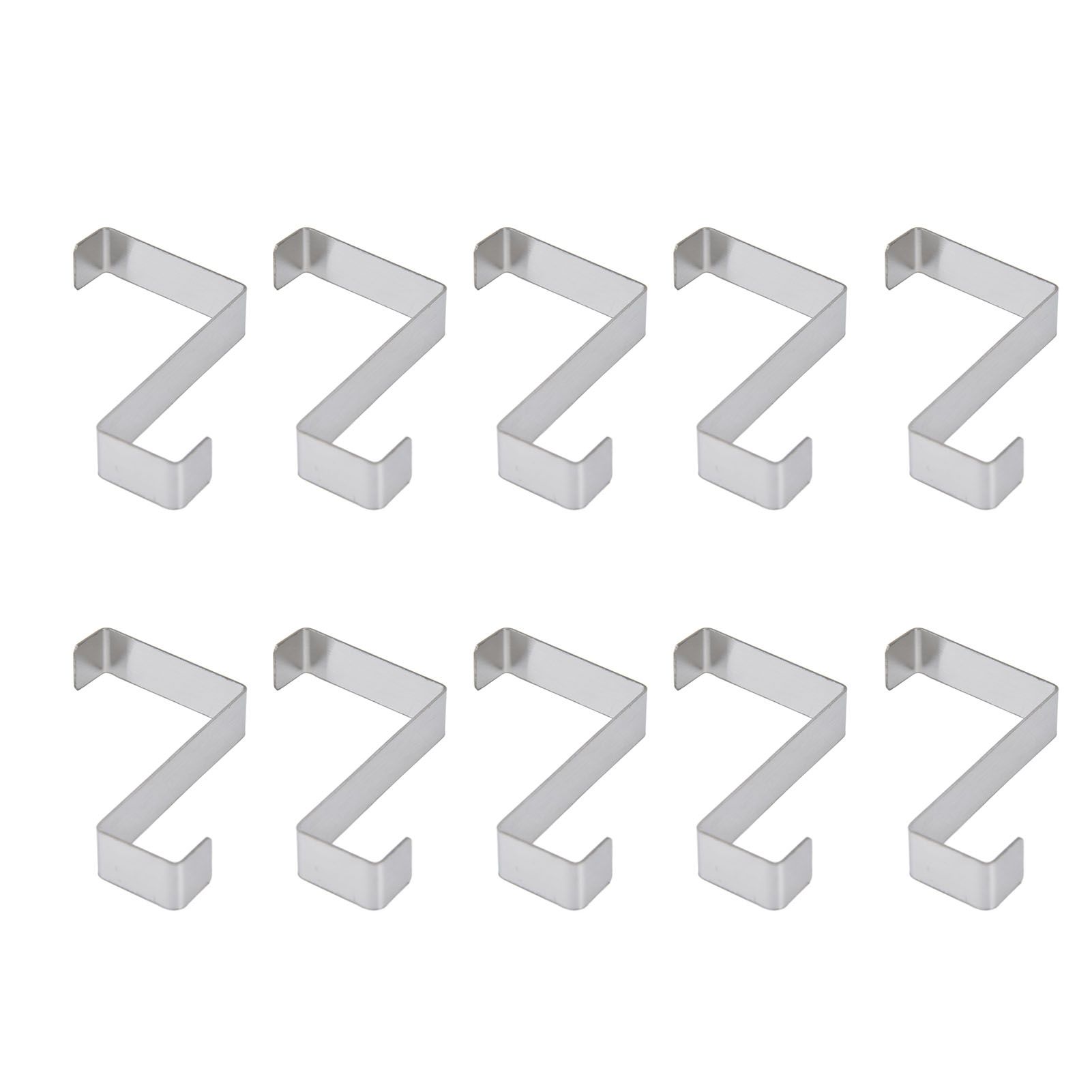 10Pcs Stainless Steel Cabinet Door Hook Waterproof Z Shaped Reversible Door Hanger for Kitchen Apartment - Image 2