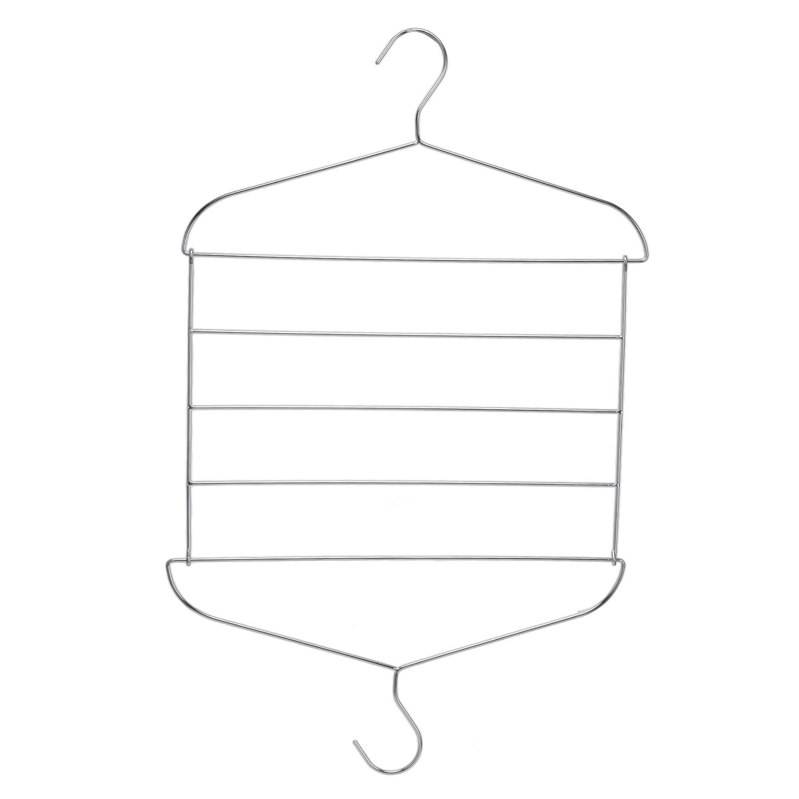 Stainless Steel Magic Pants Hangers Foldable Multifunctional Space Saving Slacks Hangers for Pants Clothes - Image 1