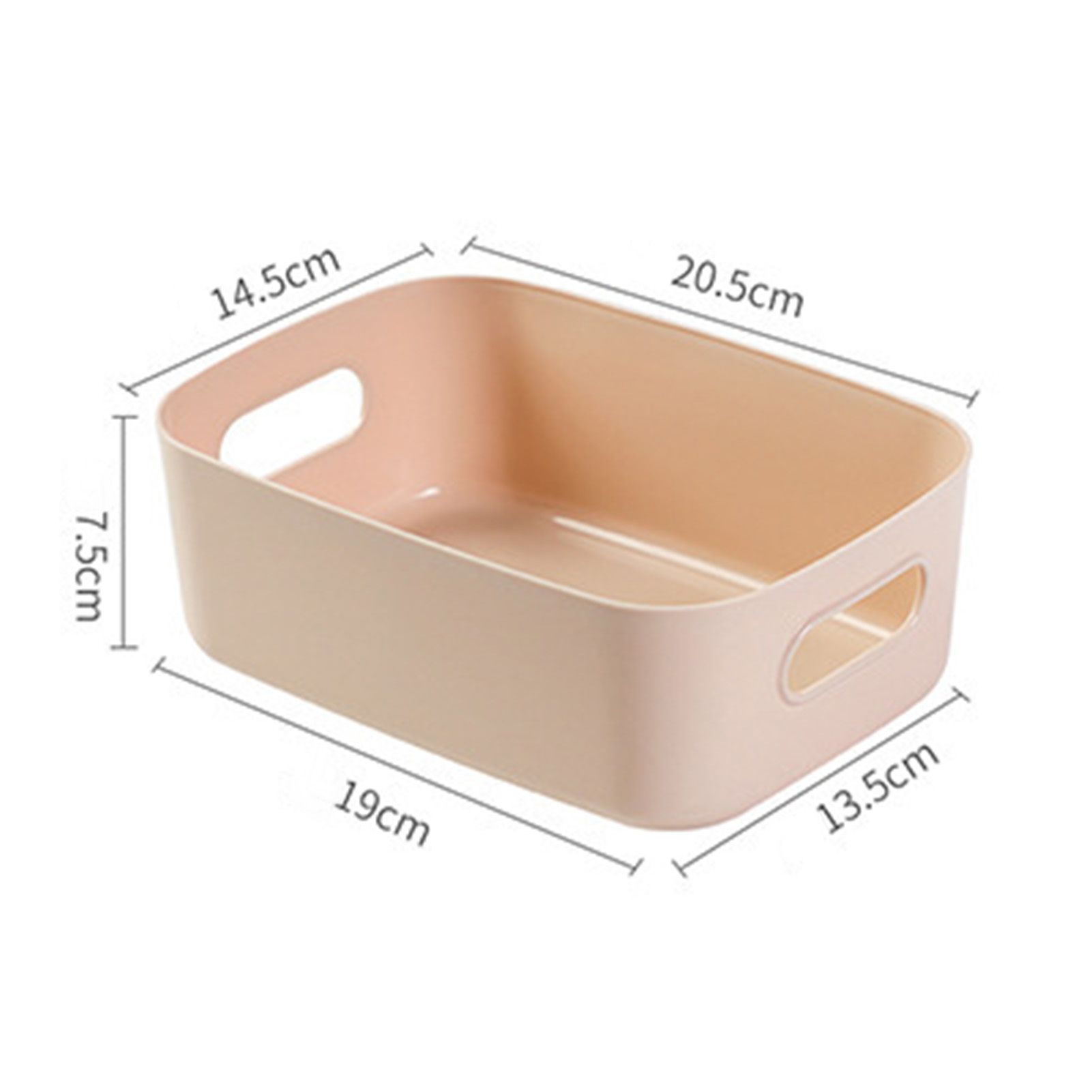 Desktop Storage Basket PP Cosmetic Storages Box Desktops Sundries Organizer with Handle for HouseholdSmall Apricot - Image 2