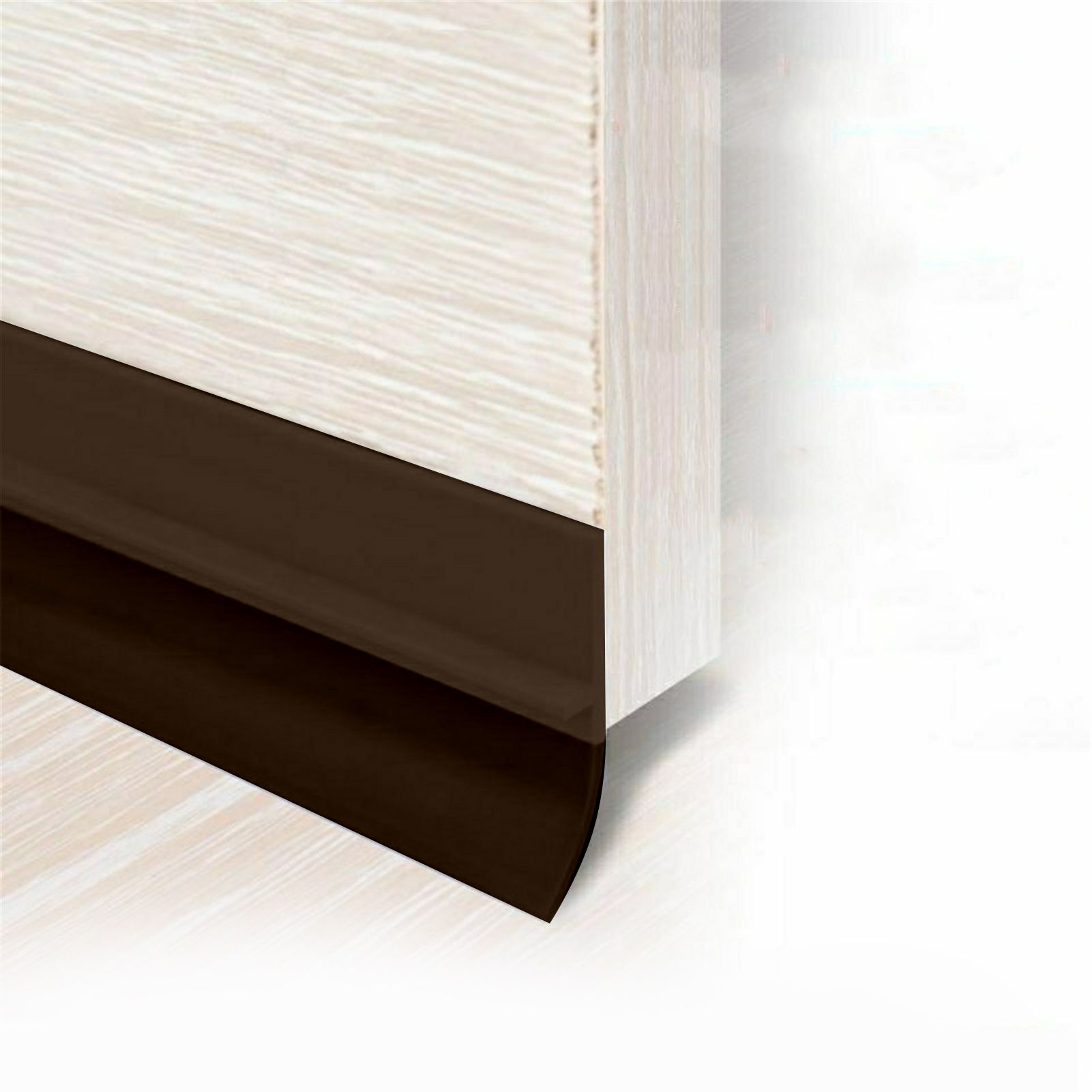 Door Edge Strip Bottom Sealing Self Adhesive Dust Proof Soundproofing Weather Protection Trim Brown - Image 1