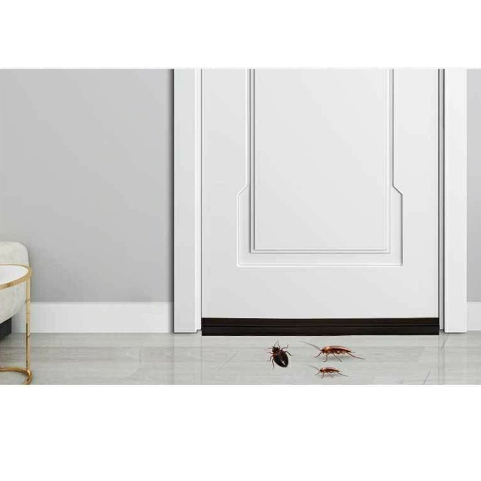 Door Edge Strip Bottom Sealing Self Adhesive Dust Proof Soundproofing Weather Protection Trim Brown - Image 4