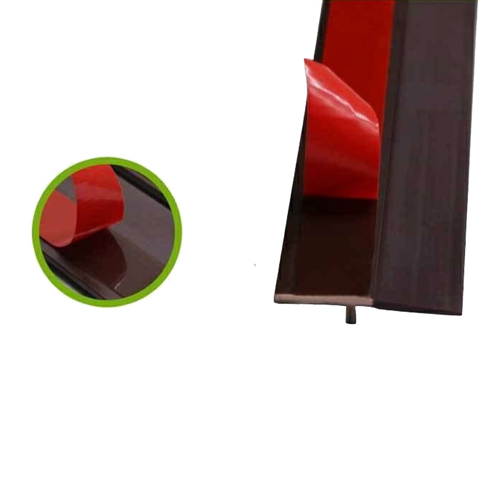 Door Edge Strip Bottom Sealing Self Adhesive Dust Proof Soundproofing Weather Protection Trim Brown - Image 5