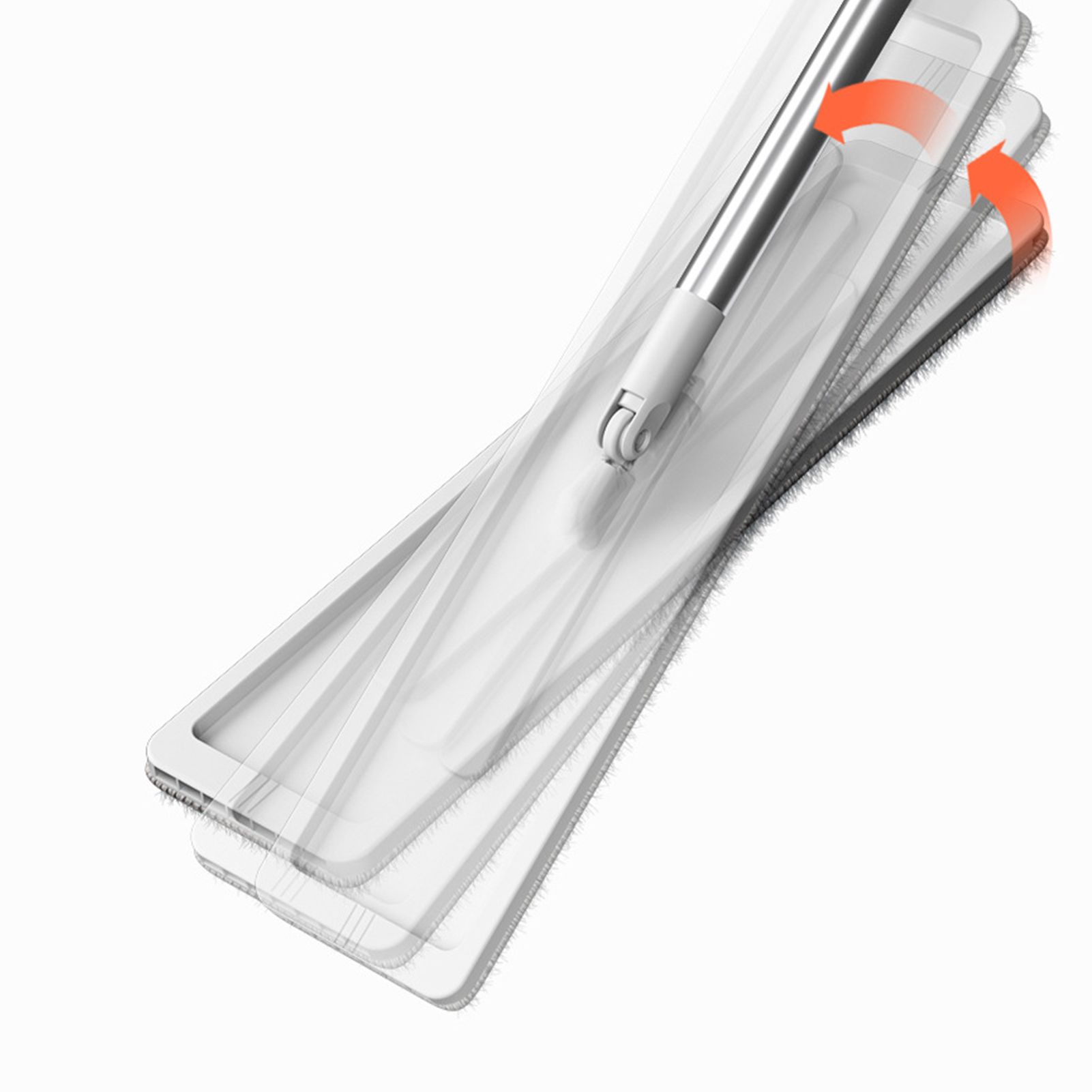 Microfiber Flat Mop Hand Wash Free Long Handle Large Flat Mop Dry Wet Use Floor Cleaning Tool White 36 Plate Set with 3 Cloth - Image 8