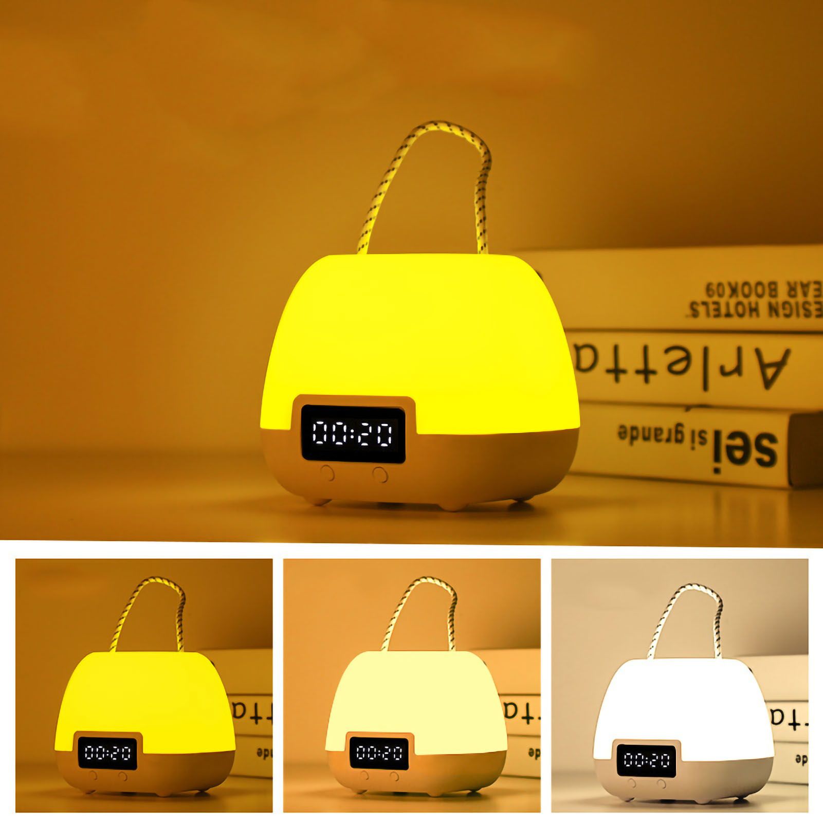 LED Night Light Rechargeable Children's Bedroom Bedside Desk Lamp Household Supplies 4w Remote Control 3 Color Clock - Image 8