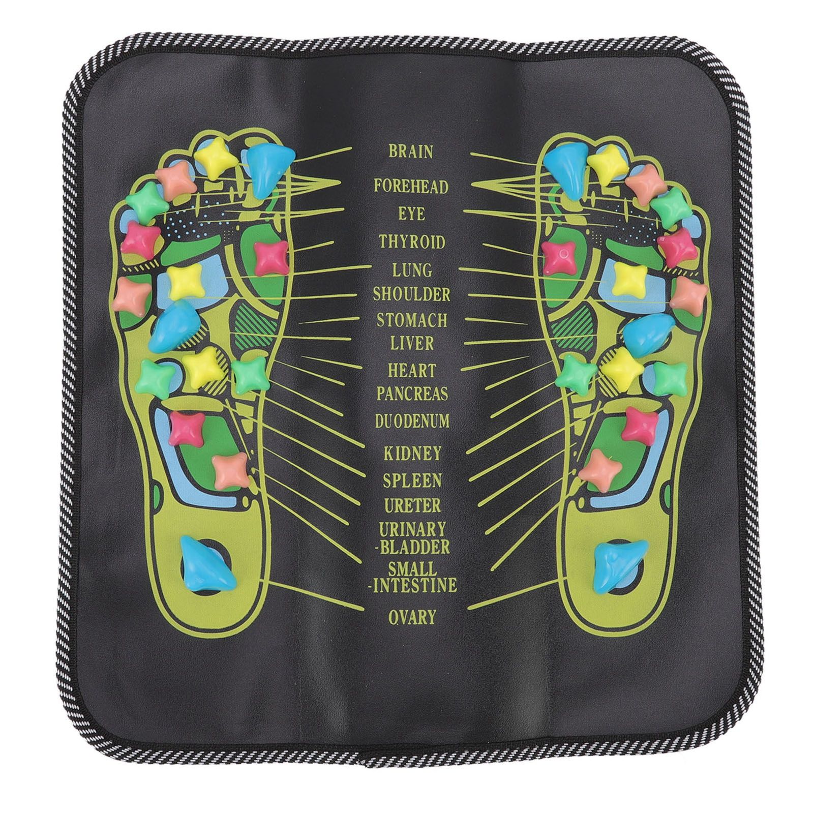 Foot Massage Mat Blood Circulation Relieve Pain Simulation Cobblestone Reflexology Walk Stone Mat 35x35cm / 13.8x13.8in - Image 1