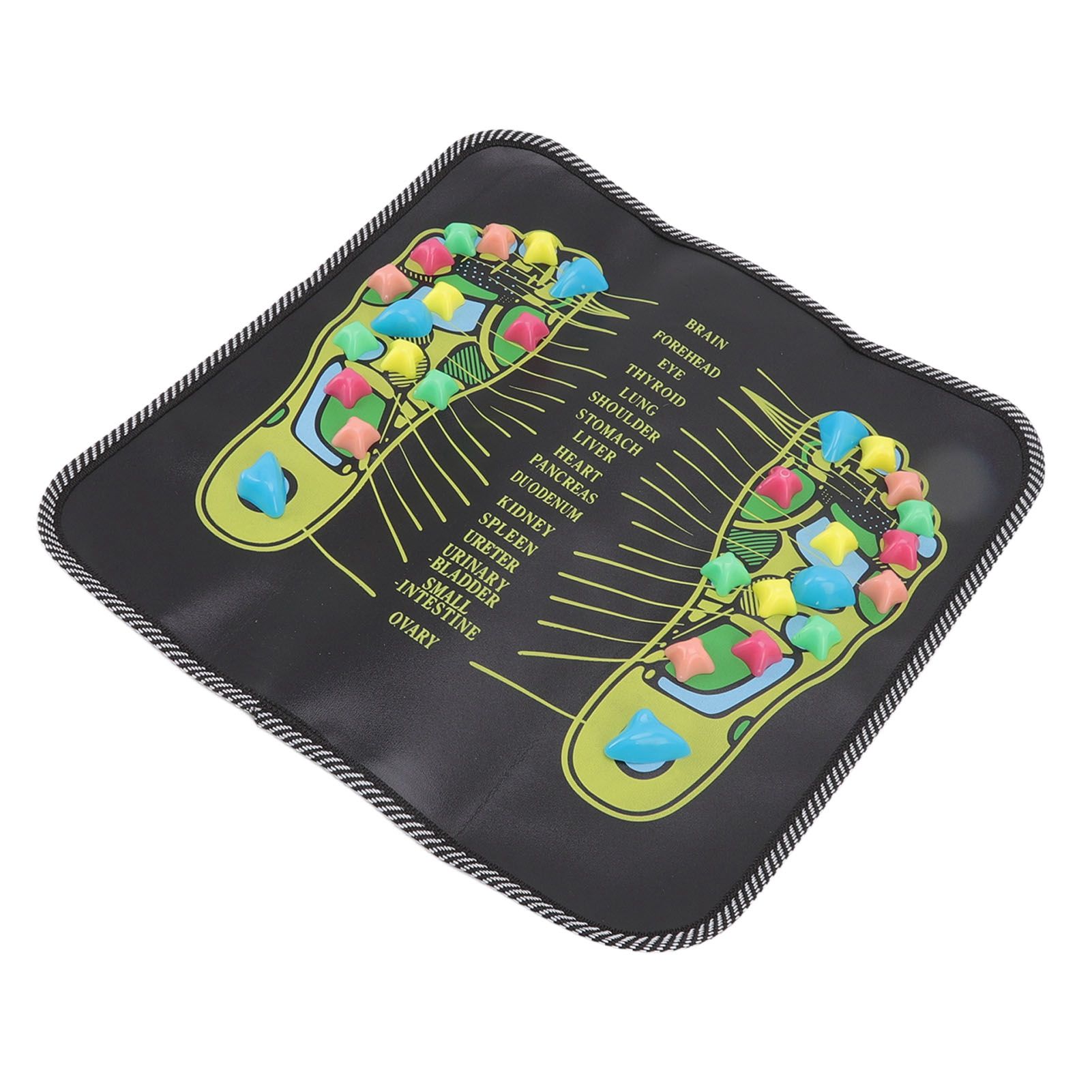 Foot Massage Mat Blood Circulation Relieve Pain Simulation Cobblestone Reflexology Walk Stone Mat 35x35cm / 13.8x13.8in - Image 3