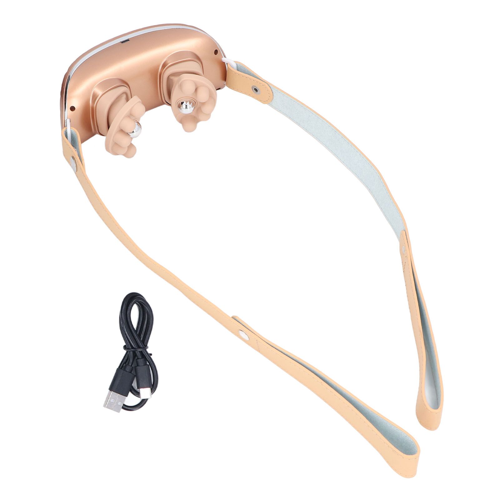 Neck Massager Relieve Muscle Pain Portable Rechargeable Kneading Hot Compress Neck Massager for Home Use Gold - Image 1