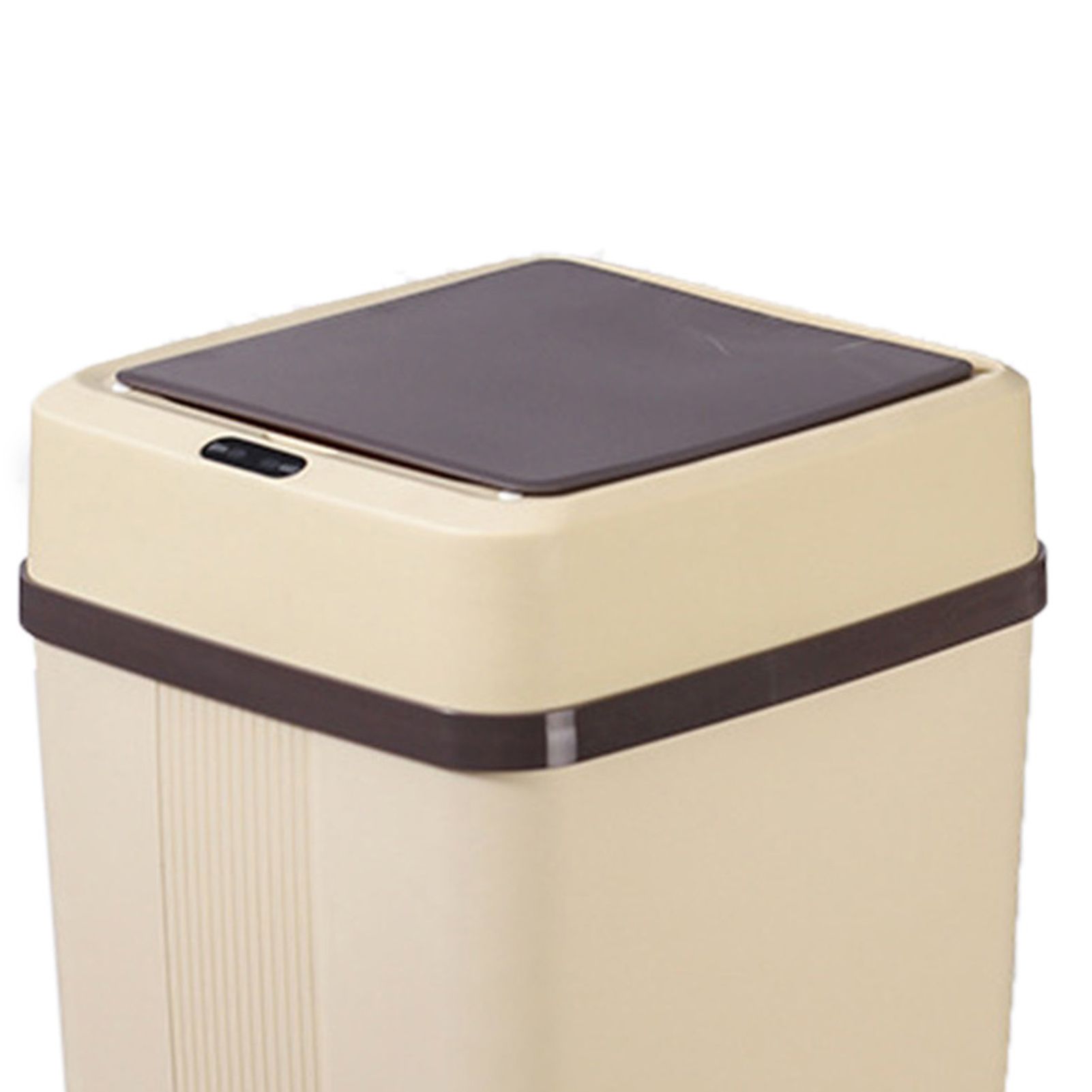 Trash Can 12L Smart Sensor Stable Dealing Cover Simple Style Automatic Touchless Garbage Bin for Home Khaki Battery Powered - Image 2