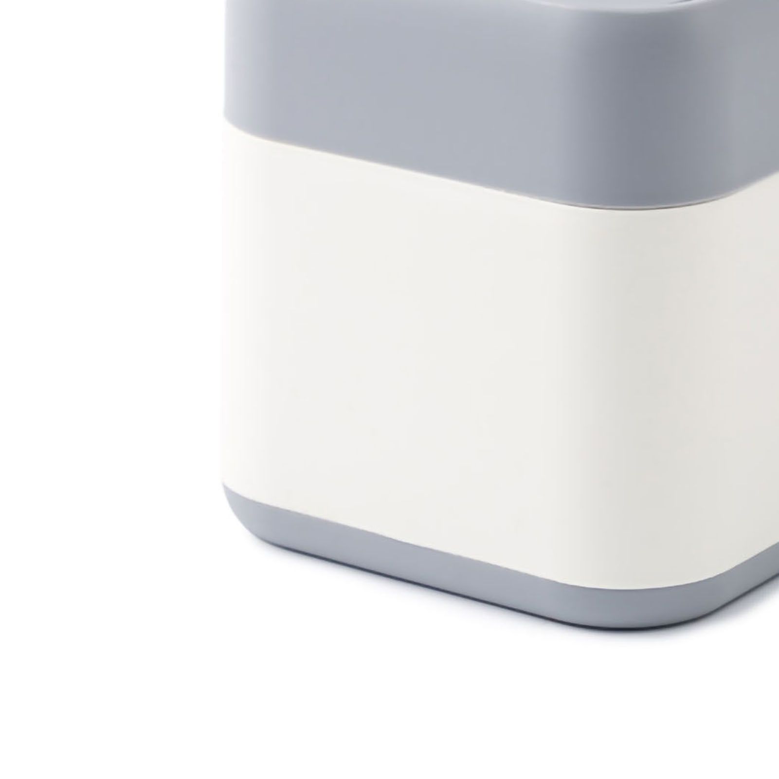 Desktop Trash Can Cute Drop Resistant Portable Tiny Desktop Garbage Bin with Detachable Lid for Car and Home Snap On [Grey Beige] - Image 4