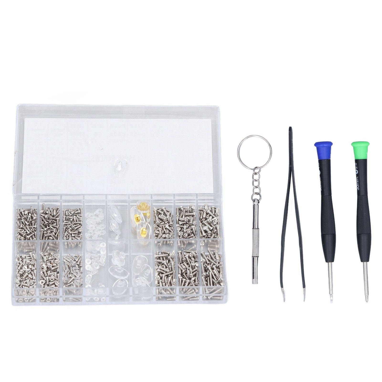 Eyeglass Repair Kit Tiny Stainless Steel Sunglass Screws Repair Kit with Screwdriver Tweezer for Watches Glasses - Image 3