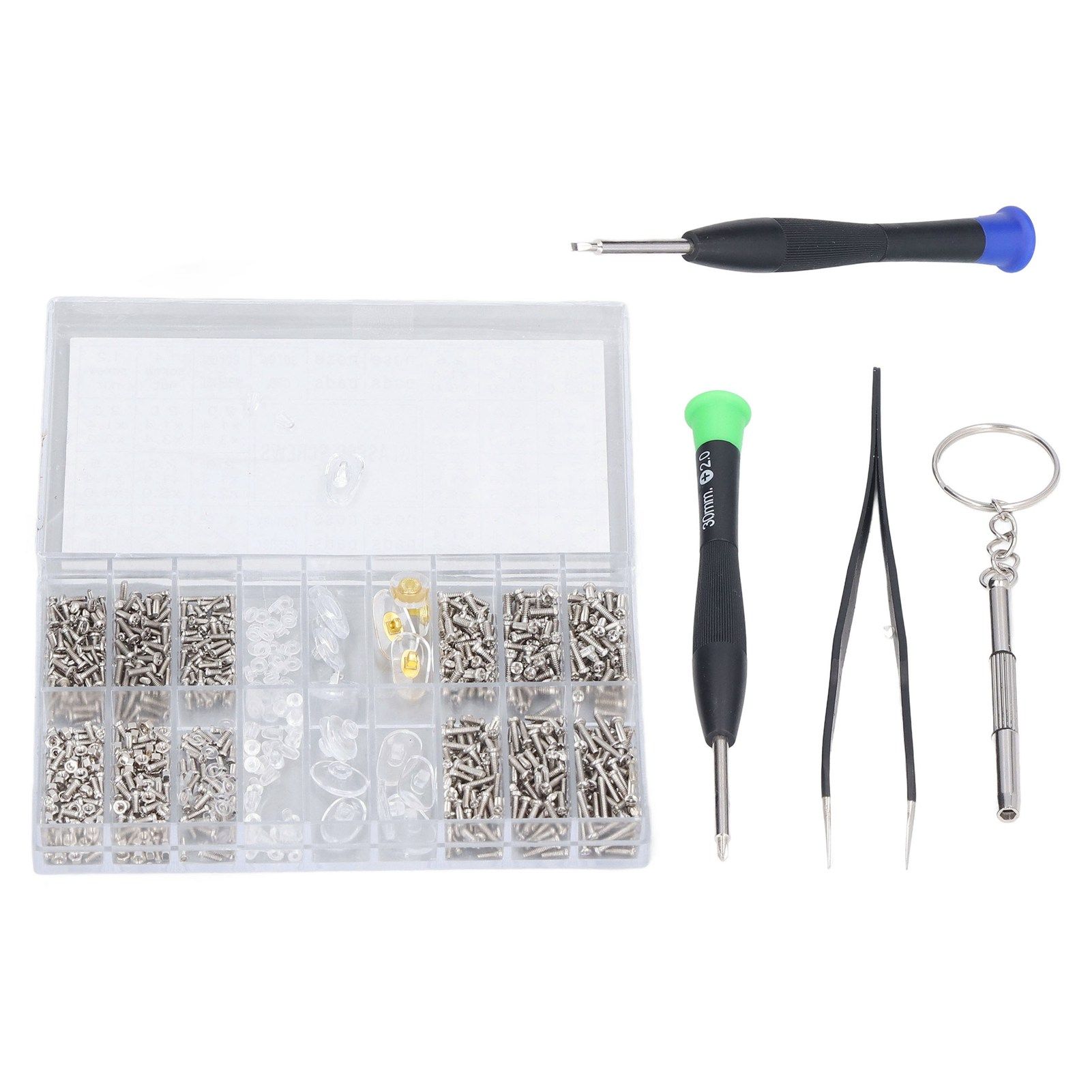 Eyeglass Repair Kit Tiny Stainless Steel Sunglass Screws Repair Kit with Screwdriver Tweezer for Watches Glasses - Image 4