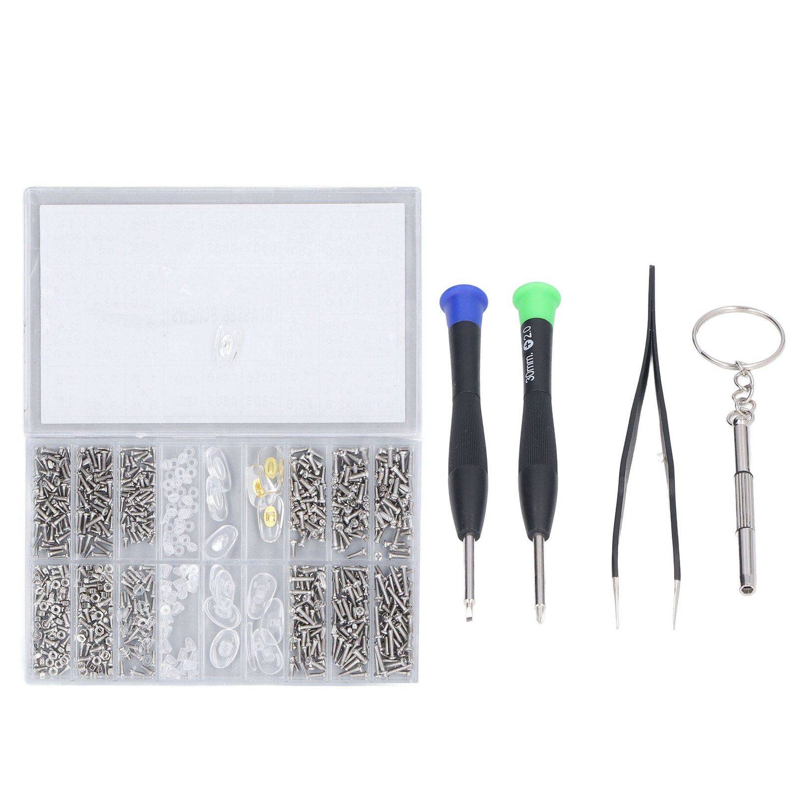 Eyeglass Repair Kit Tiny Stainless Steel Sunglass Screws Repair Kit with Screwdriver Tweezer for Watches Glasses - Image 5