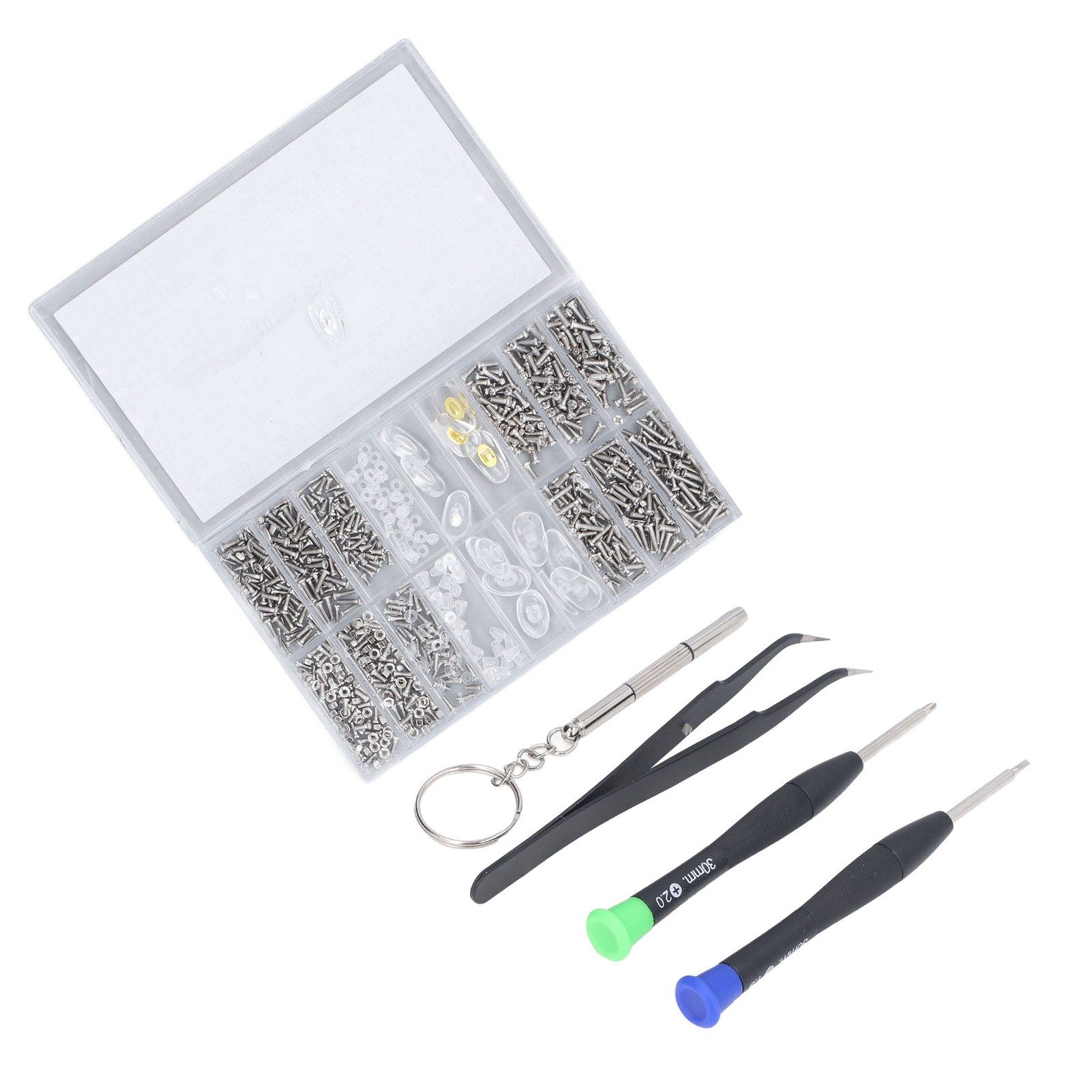 Eyeglass Repair Kit Tiny Stainless Steel Sunglass Screws Repair Kit with Screwdriver Tweezer for Watches Glasses - Image 6