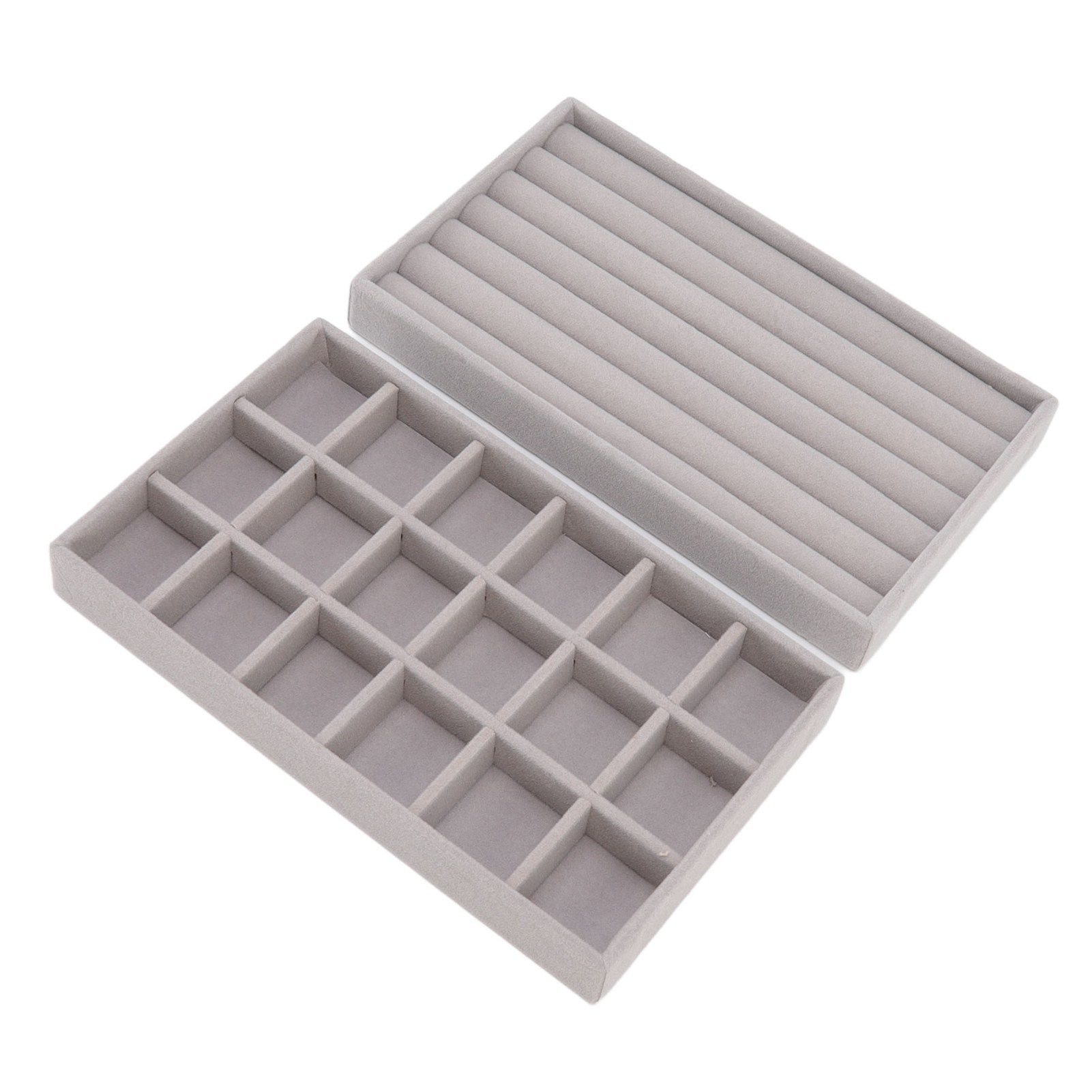 Jewelry Storage Box Various Grid Space Saving Flocked Cloth Jewelry Selection Display Storage Box for Girls - Image 3