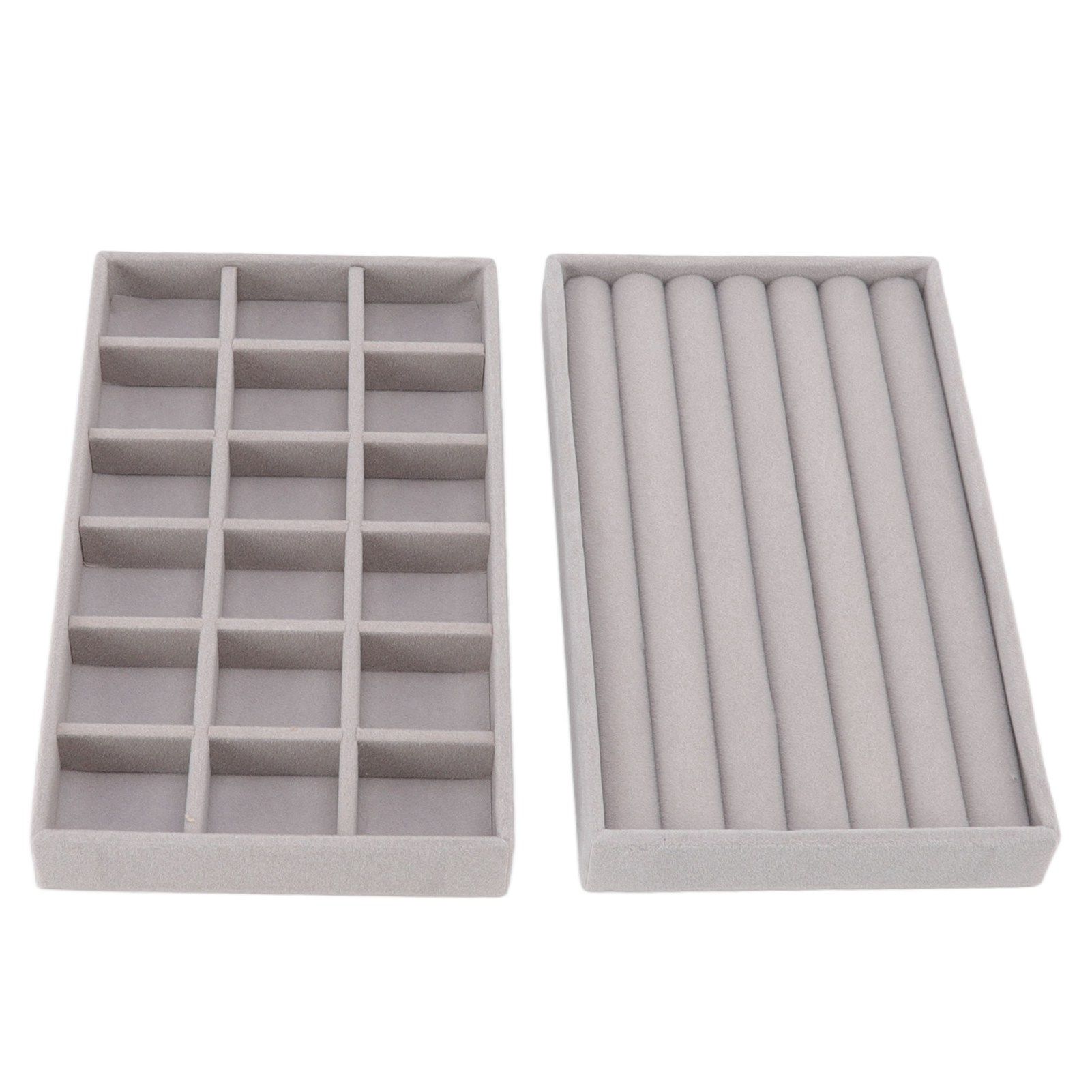 Jewelry Storage Box Various Grid Space Saving Flocked Cloth Jewelry Selection Display Storage Box for Girls - Image 4