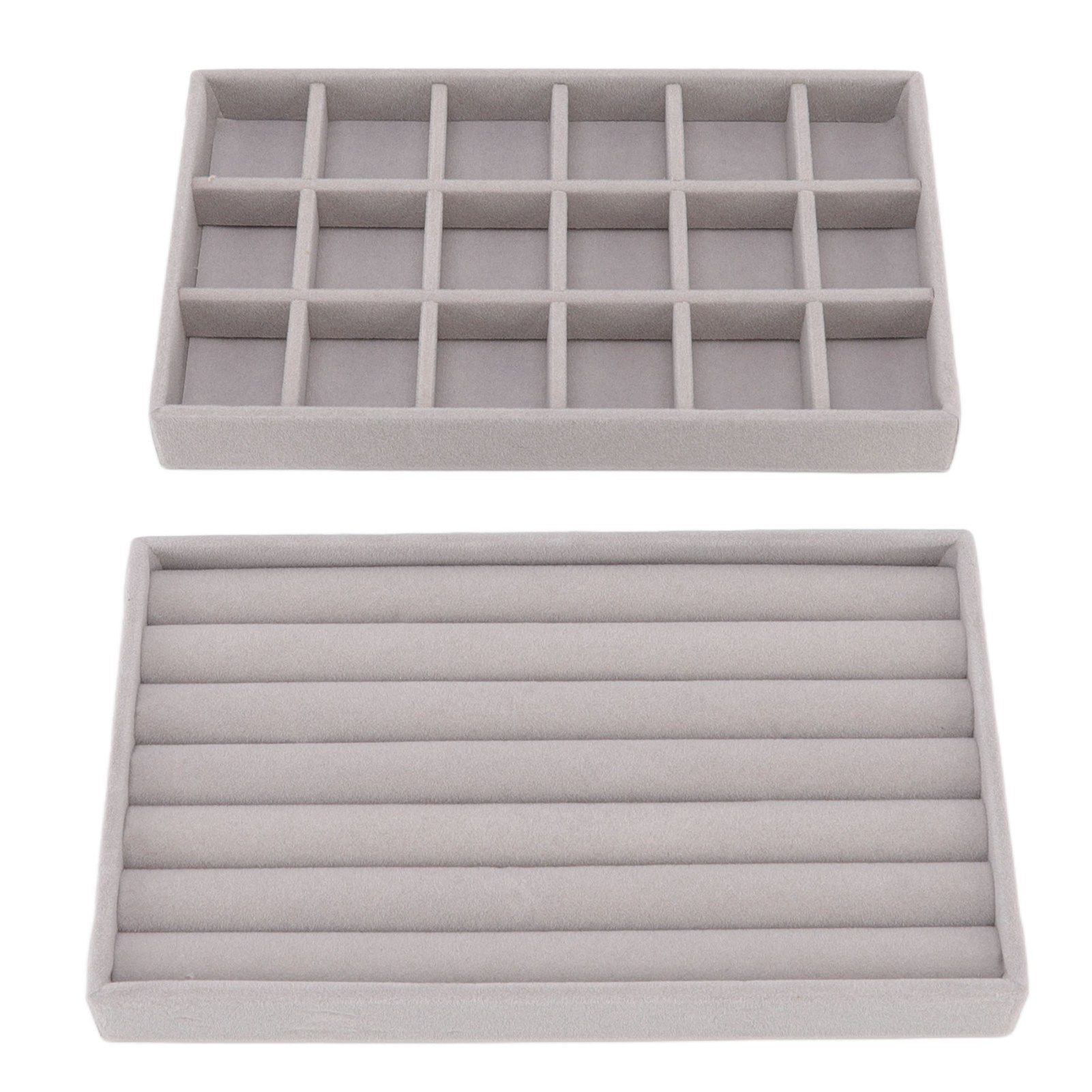 Jewelry Storage Box Various Grid Space Saving Flocked Cloth Jewelry Selection Display Storage Box for Girls - Image 8