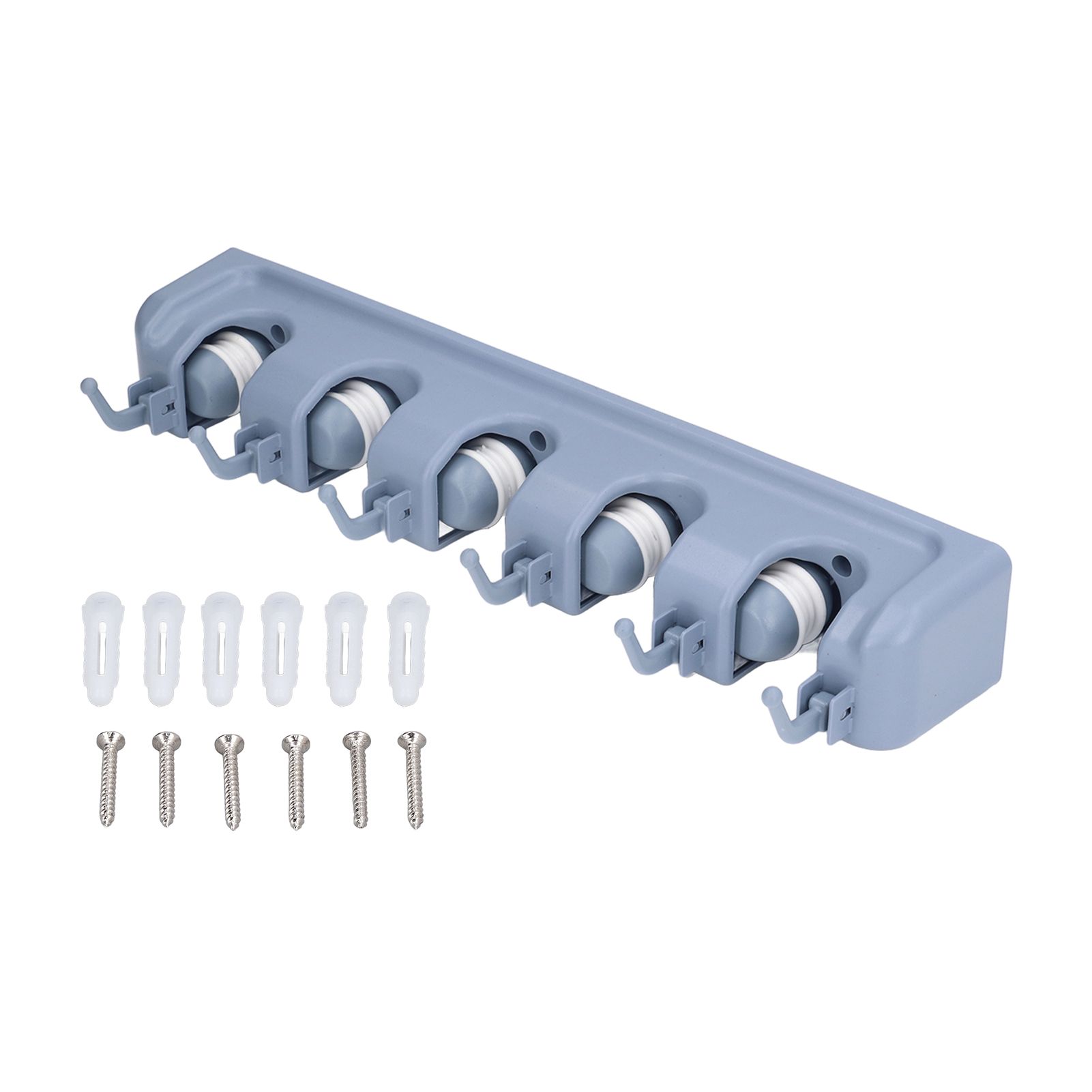 Mop Broom Holder Multifunctional Space Saving Broom Wall Mounted Rack for Kitchen Bathroom Garden Garage B - Image 1