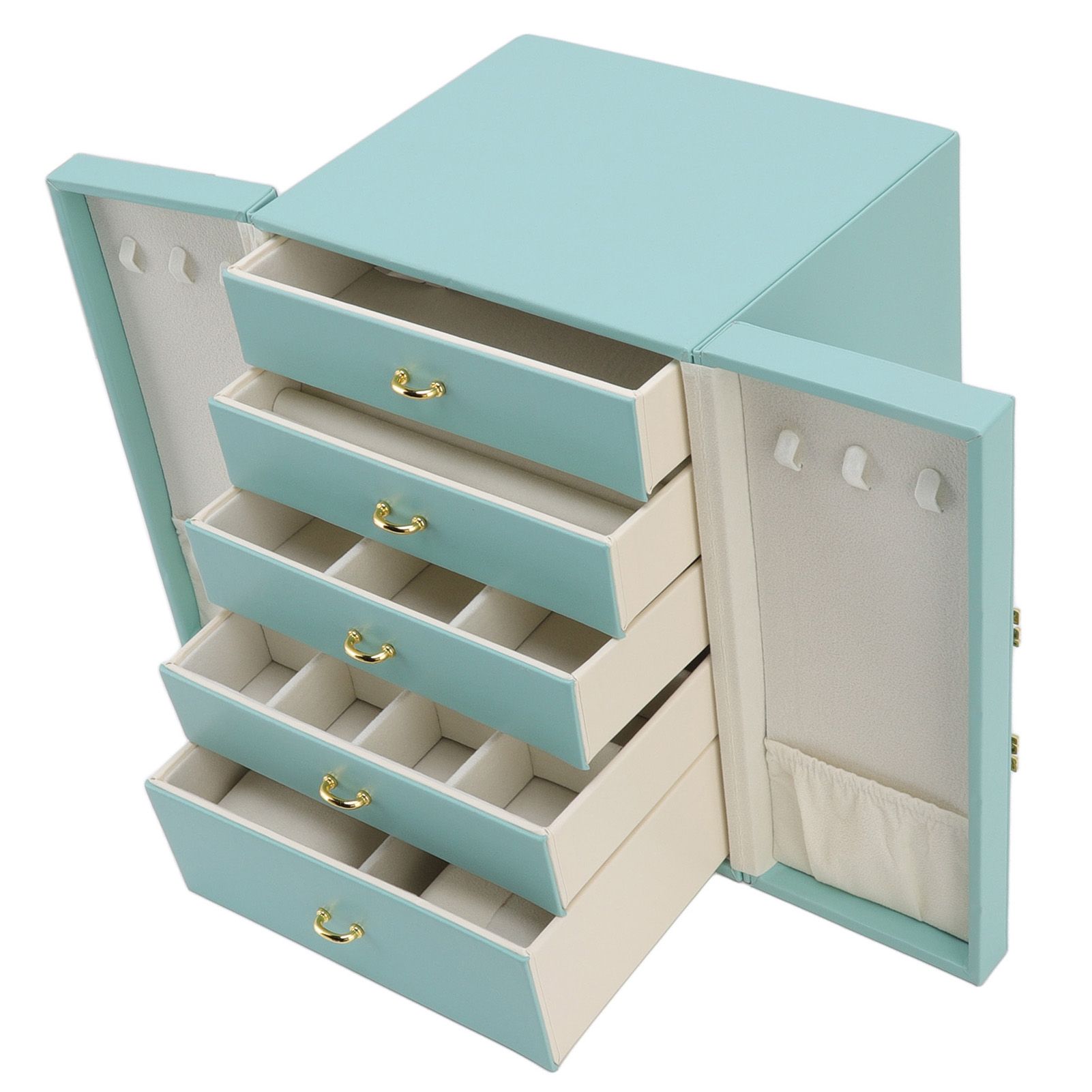Jewelry Storage Box Leather Double Door Green European Style Storage Case for Necklace Earring Watch Bracelet - Image 8