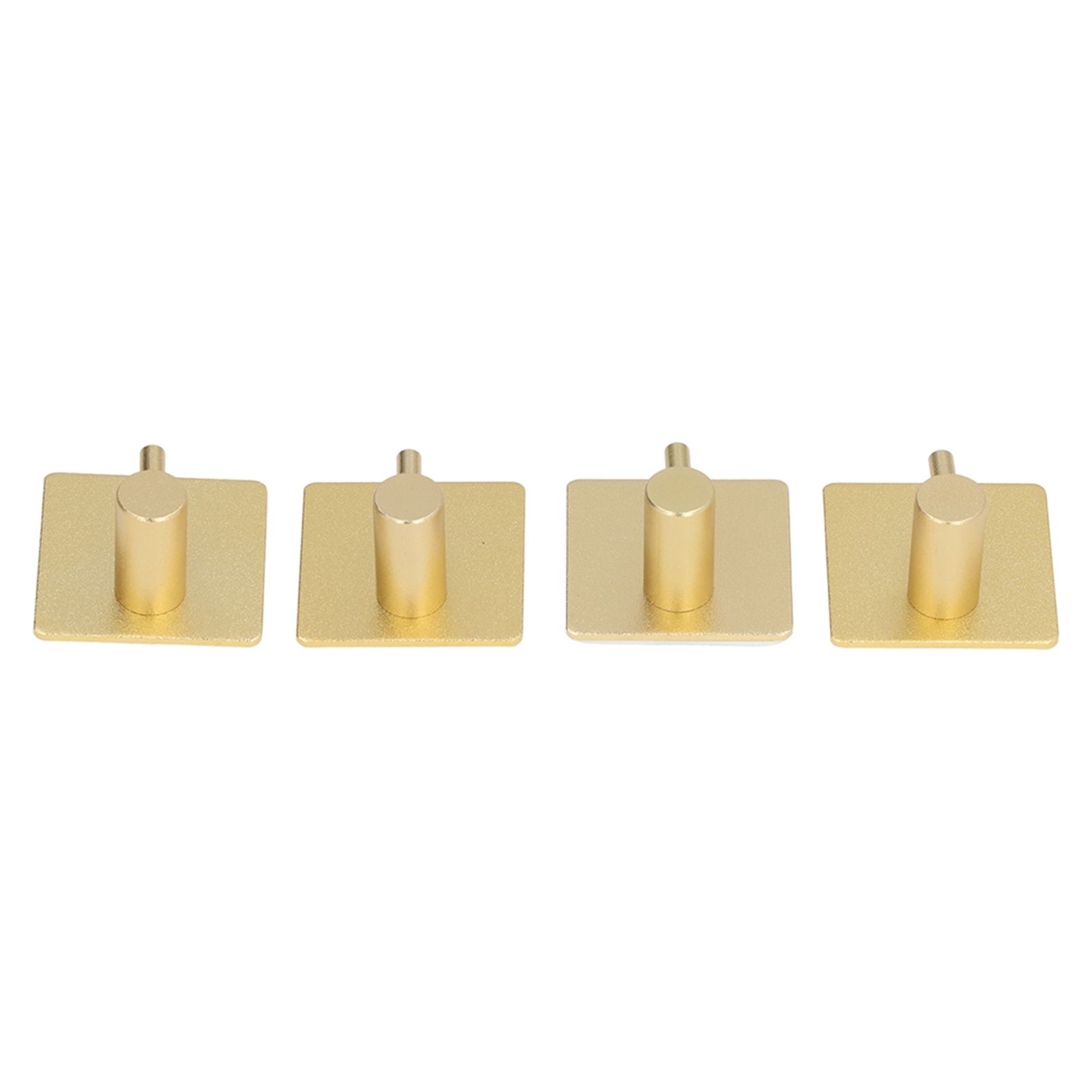 4pcs Towel Hook Aluminum Rustproof Waterproof Heavy Duty Adhesive Wall Hook for Hanging Coat Hat Towel Robe Golden - Image 1