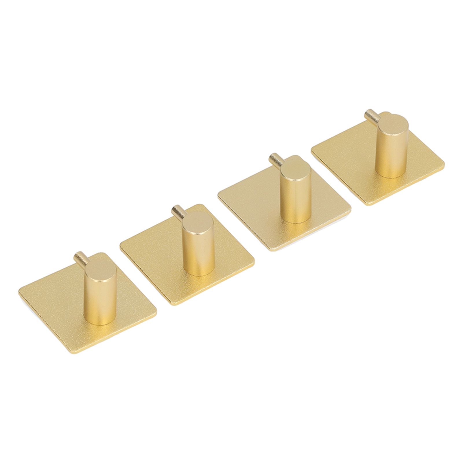 4pcs Towel Hook Aluminum Rustproof Waterproof Heavy Duty Adhesive Wall Hook for Hanging Coat Hat Towel Robe Golden - Image 2