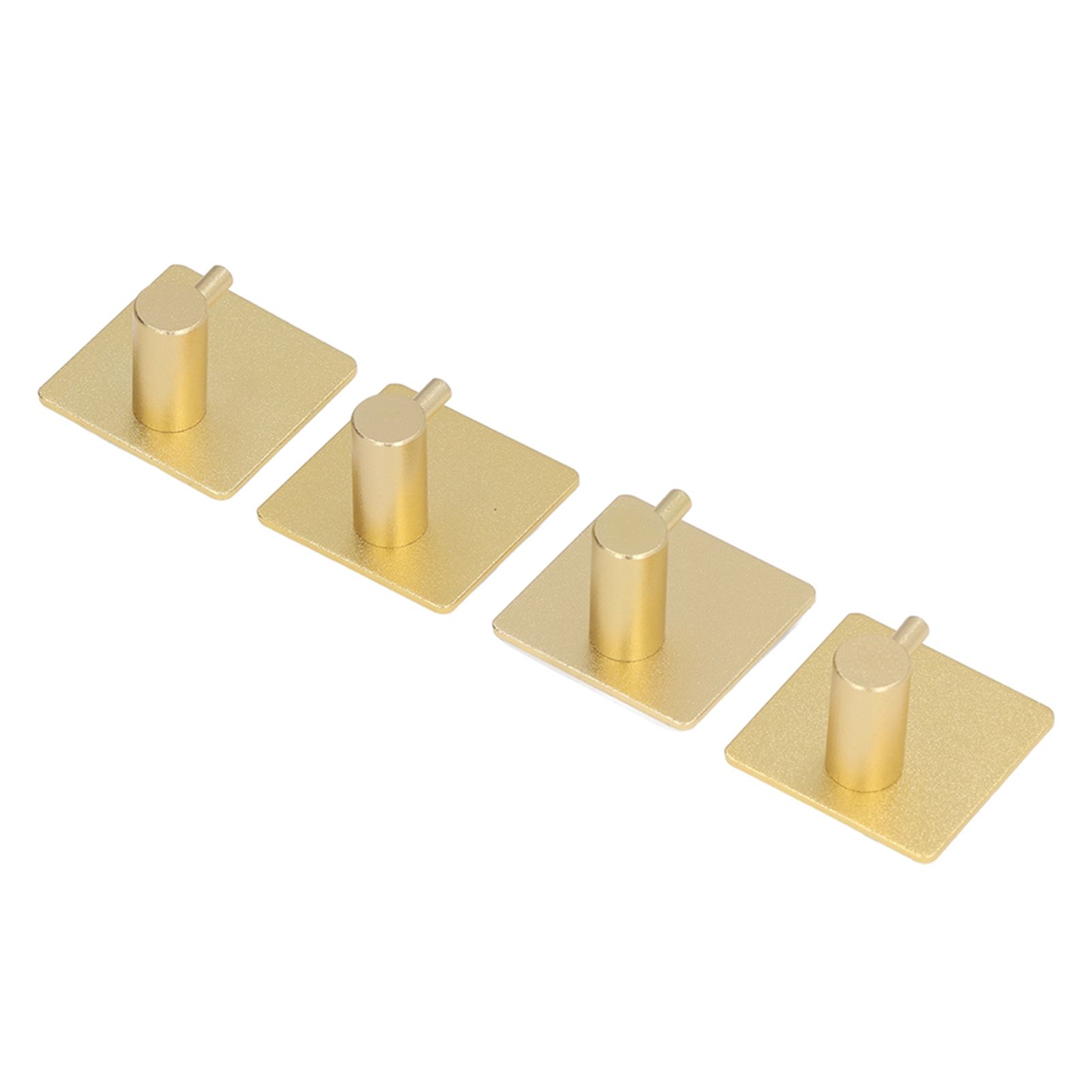 4pcs Towel Hook Aluminum Rustproof Waterproof Heavy Duty Adhesive Wall Hook for Hanging Coat Hat Towel Robe Golden - Image 3