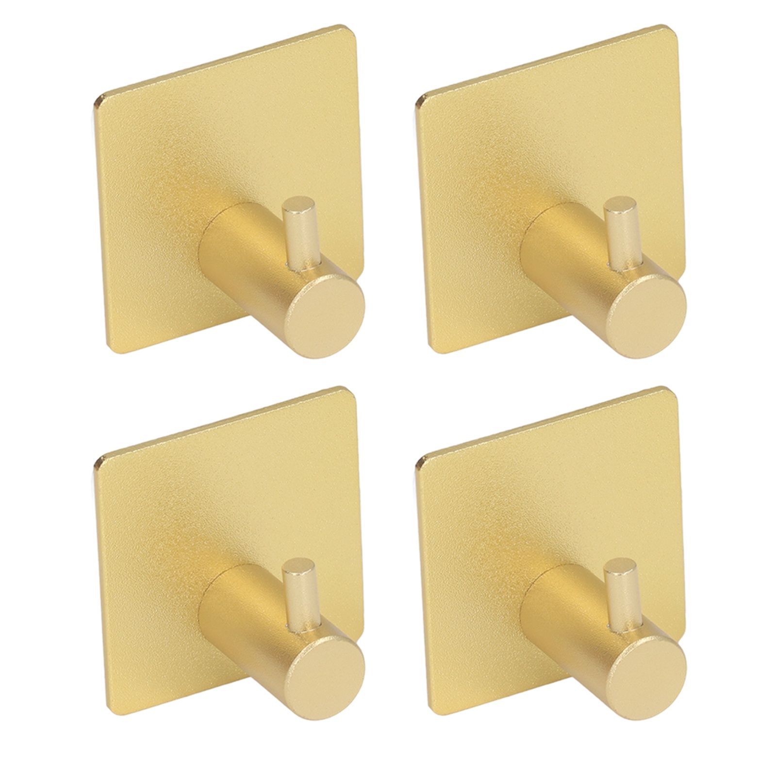 4pcs Towel Hook Aluminum Rustproof Waterproof Heavy Duty Adhesive Wall Hook for Hanging Coat Hat Towel Robe Golden - Image 4